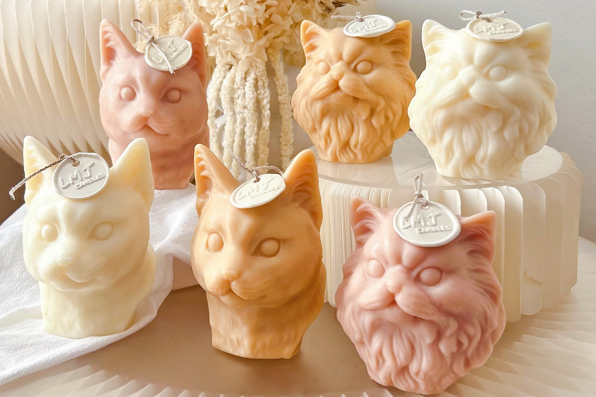 Handmade Cat Bust Soy Wax Candles - LMJ Candles