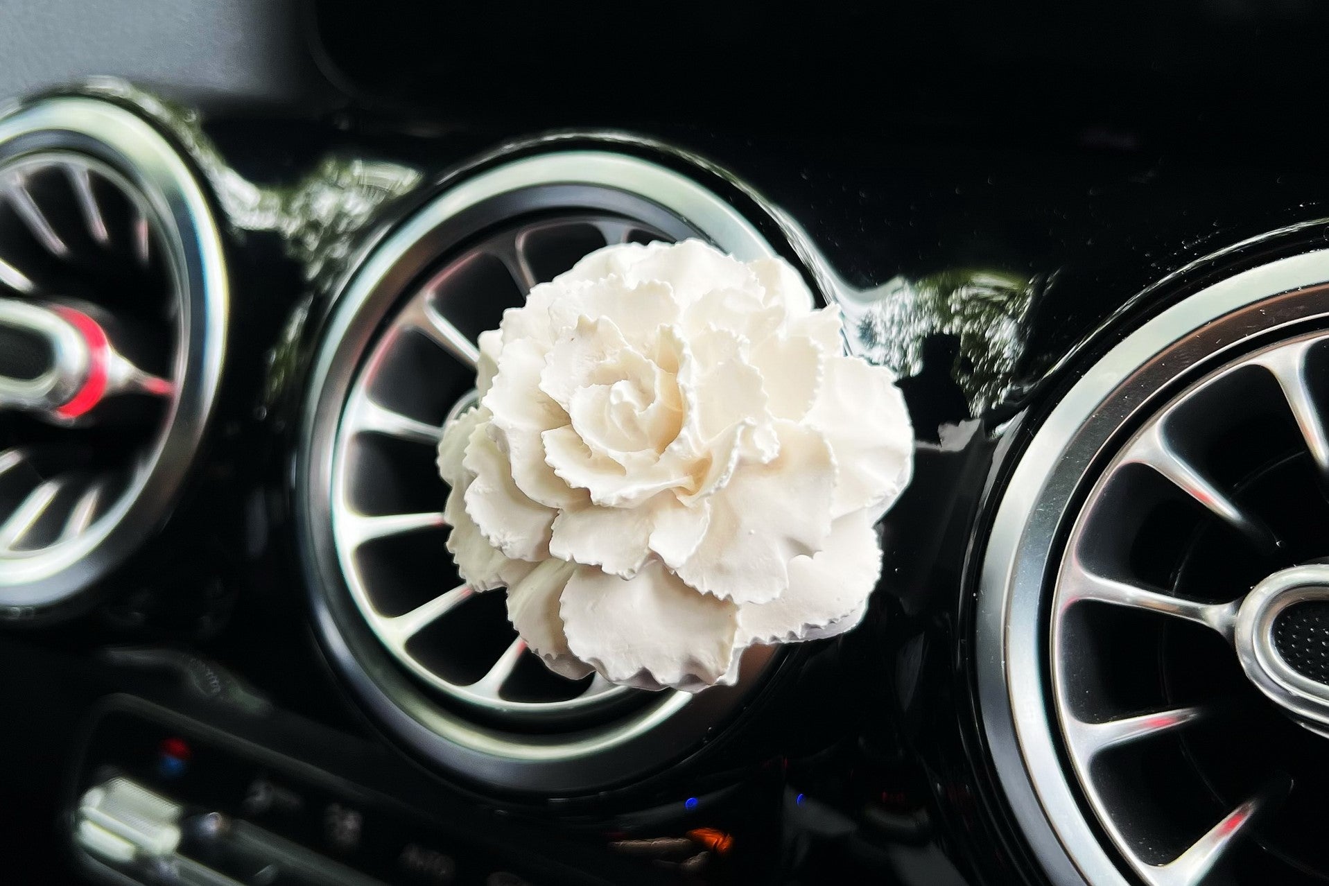 Handmade carnation car vent air freshener - LMJ Candles