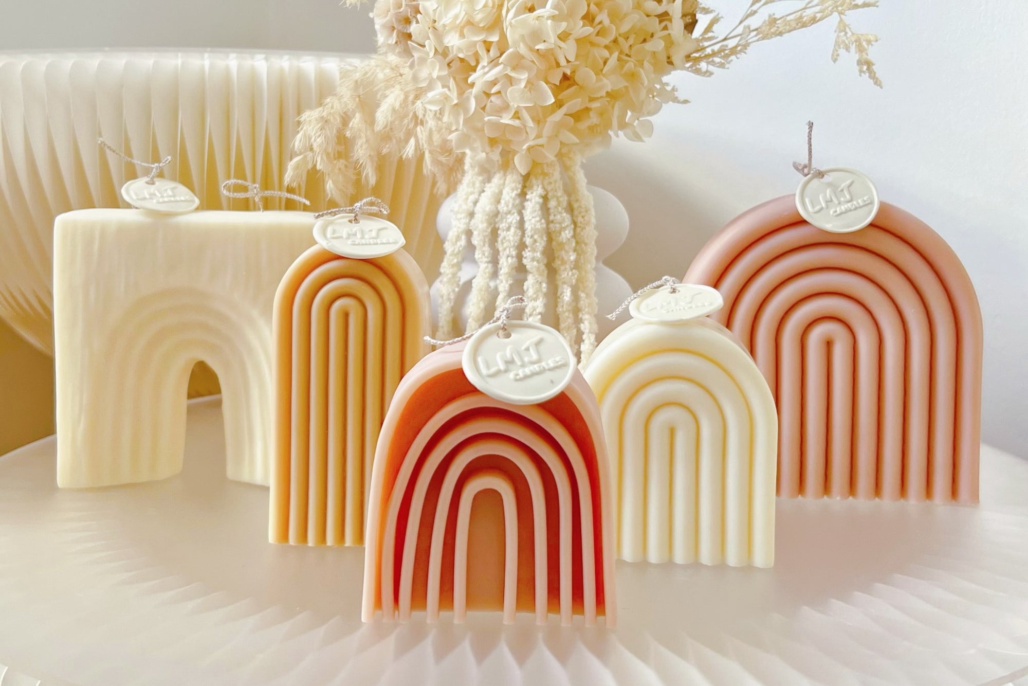 Handmade Rainbow Arch Scented Decorative Soy Candles | LMJ Candles