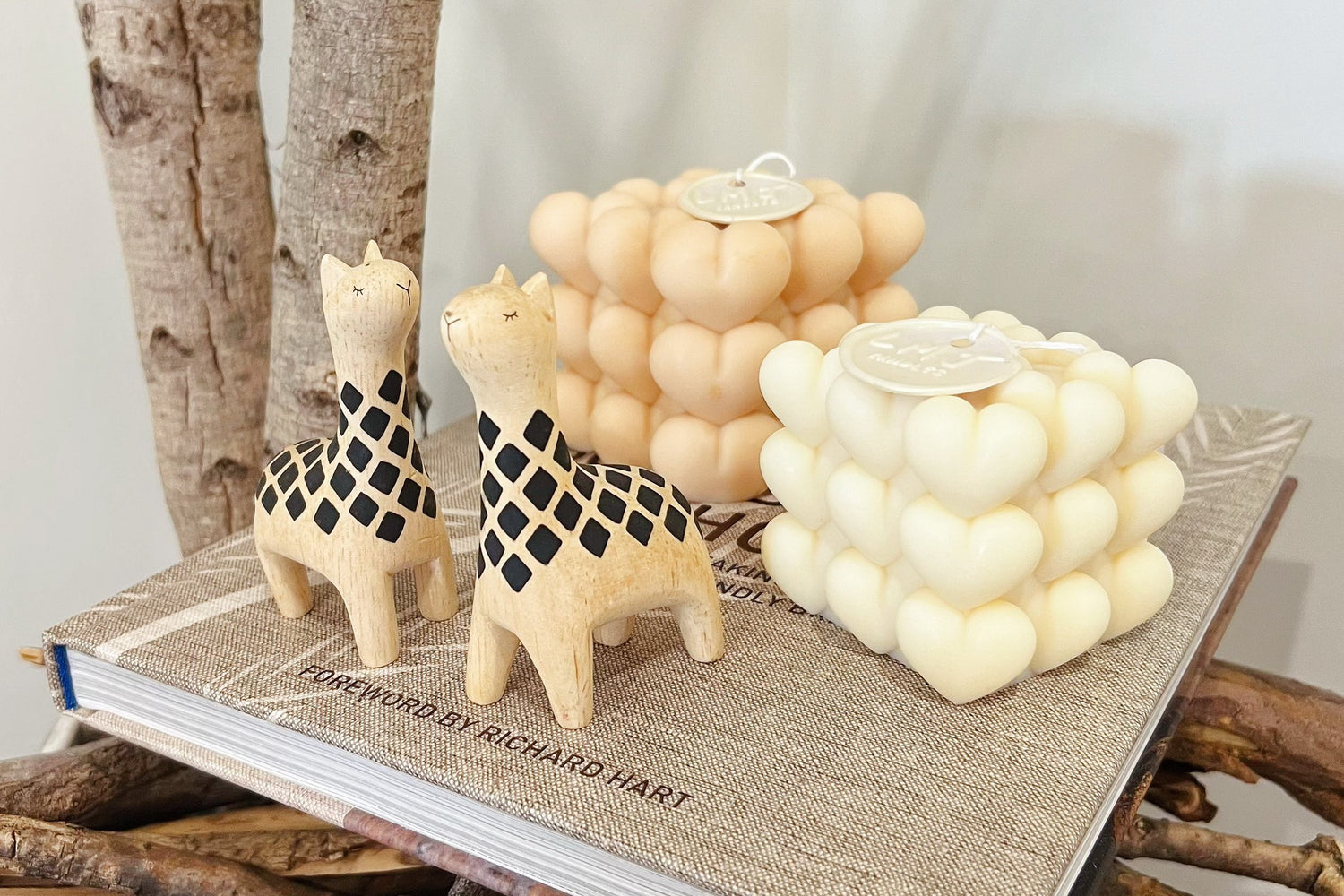 Handmade Heart Bubble Candles with Animal Décor, Interior Design Australia, LMJ Candles