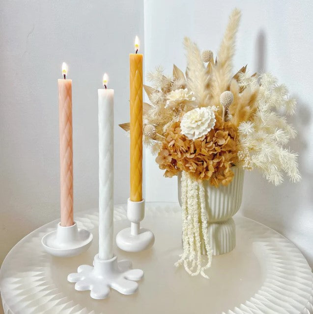Pretty Ideas for Using Colourful Taper Candles at Your Wedding Reception