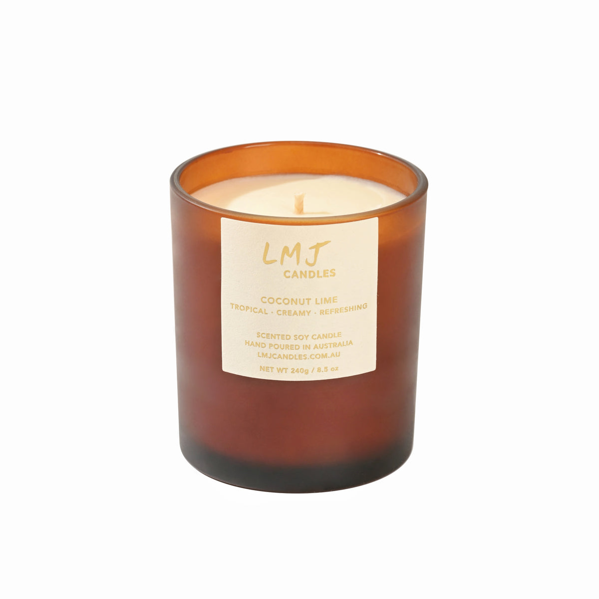 Coconut Lime Natural Soy Wax Candle, LMJ Candles