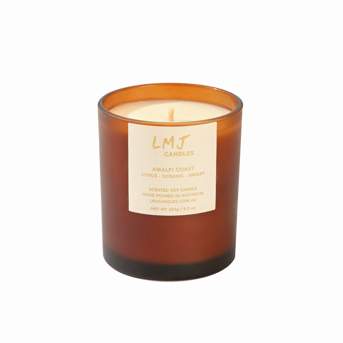 Amalfi Coast Soy Candle, Citrus Floral Signature Candle Australia, LMJ Candles