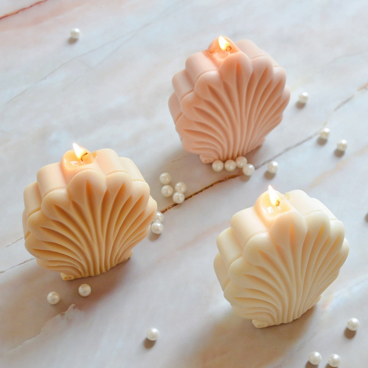 Seashell Shaped Scented Soy Candle - Clam Shell Candle | LMJ Candles