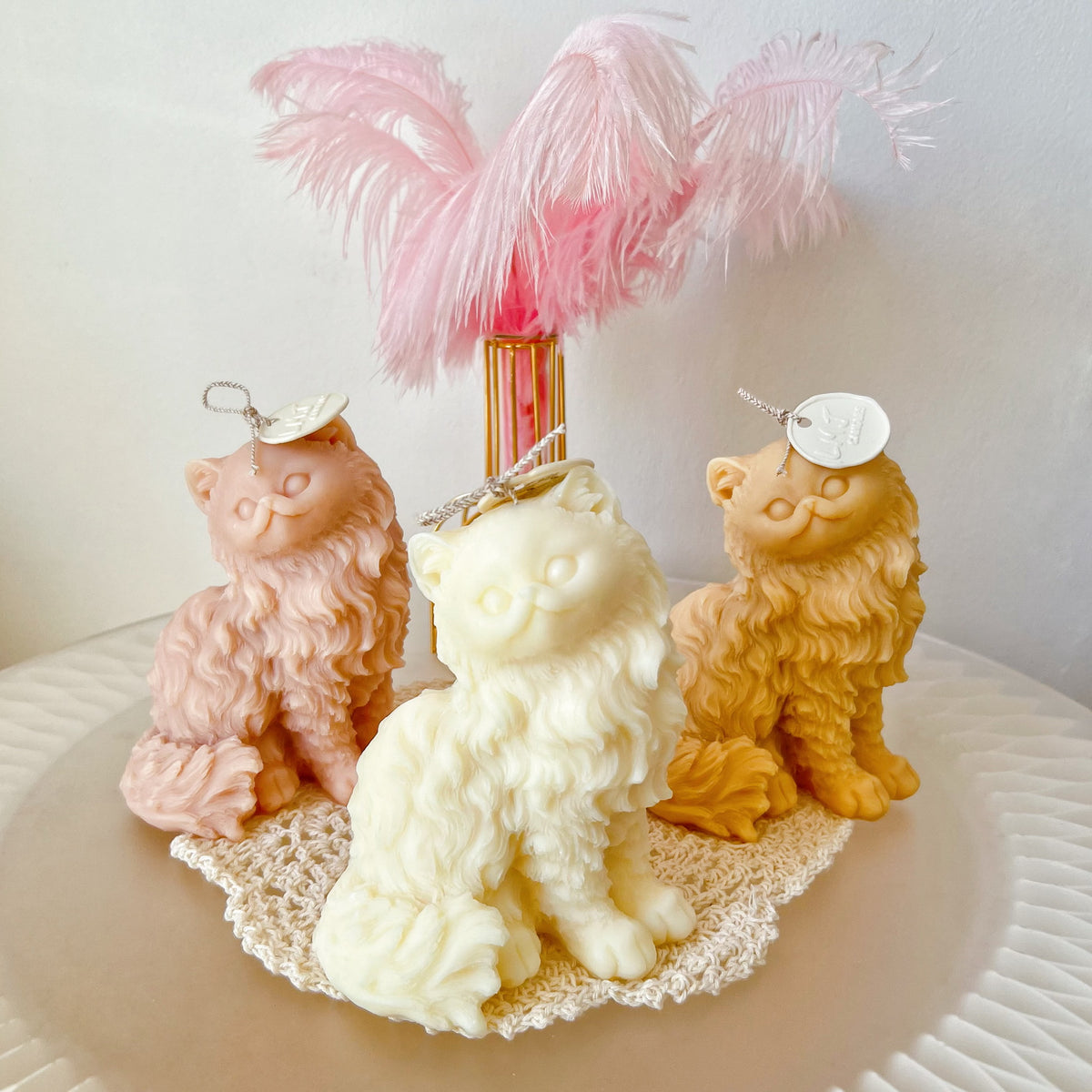 Large Longhair Cat Scented Candle, Cute Cat Candle - LMJ Candles