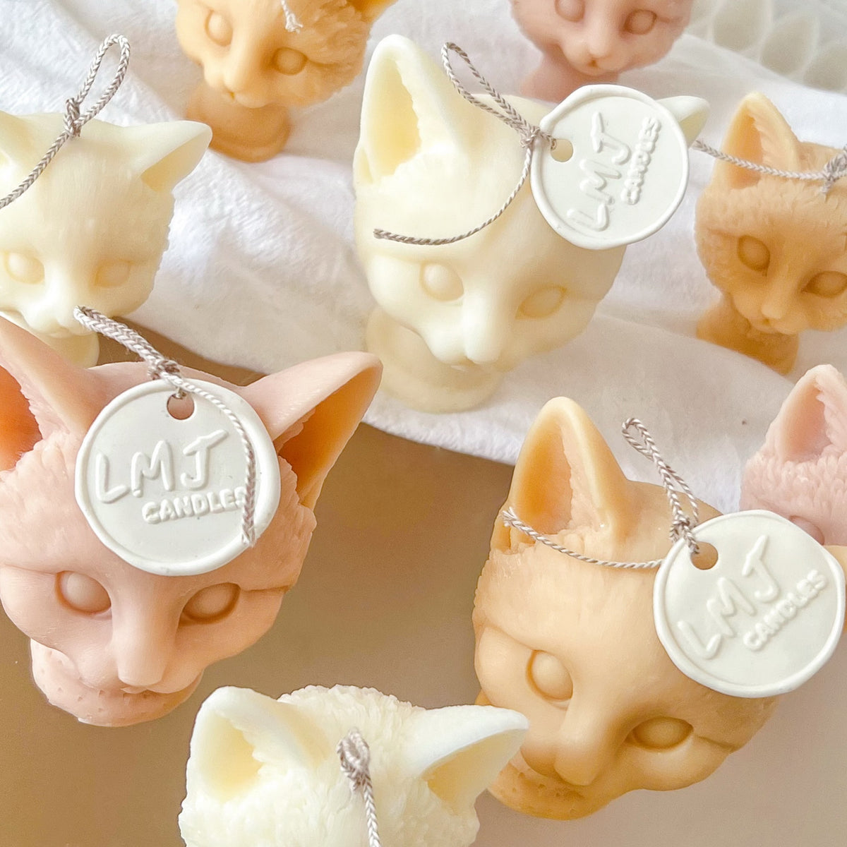 Small Cat Bust Scented Soy Candle: Cat Lovers Gift - LMJ Candles