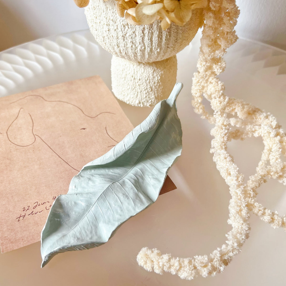 Handcrafted Leaf Shaped Decorative Trinket Dish - LMJ Candles