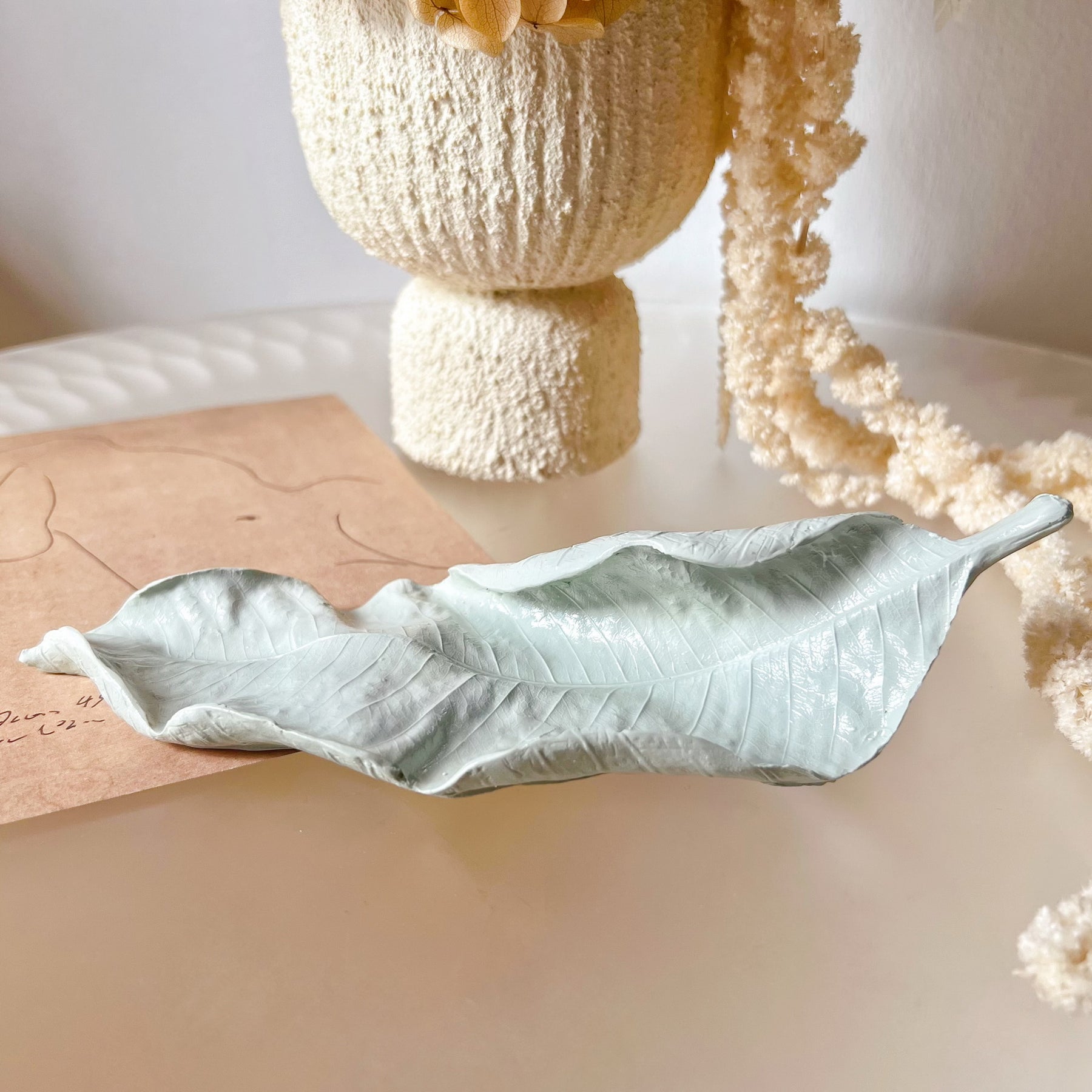 Handcrafted Leaf Shaped Decorative Trinket Dish - LMJ Candles
