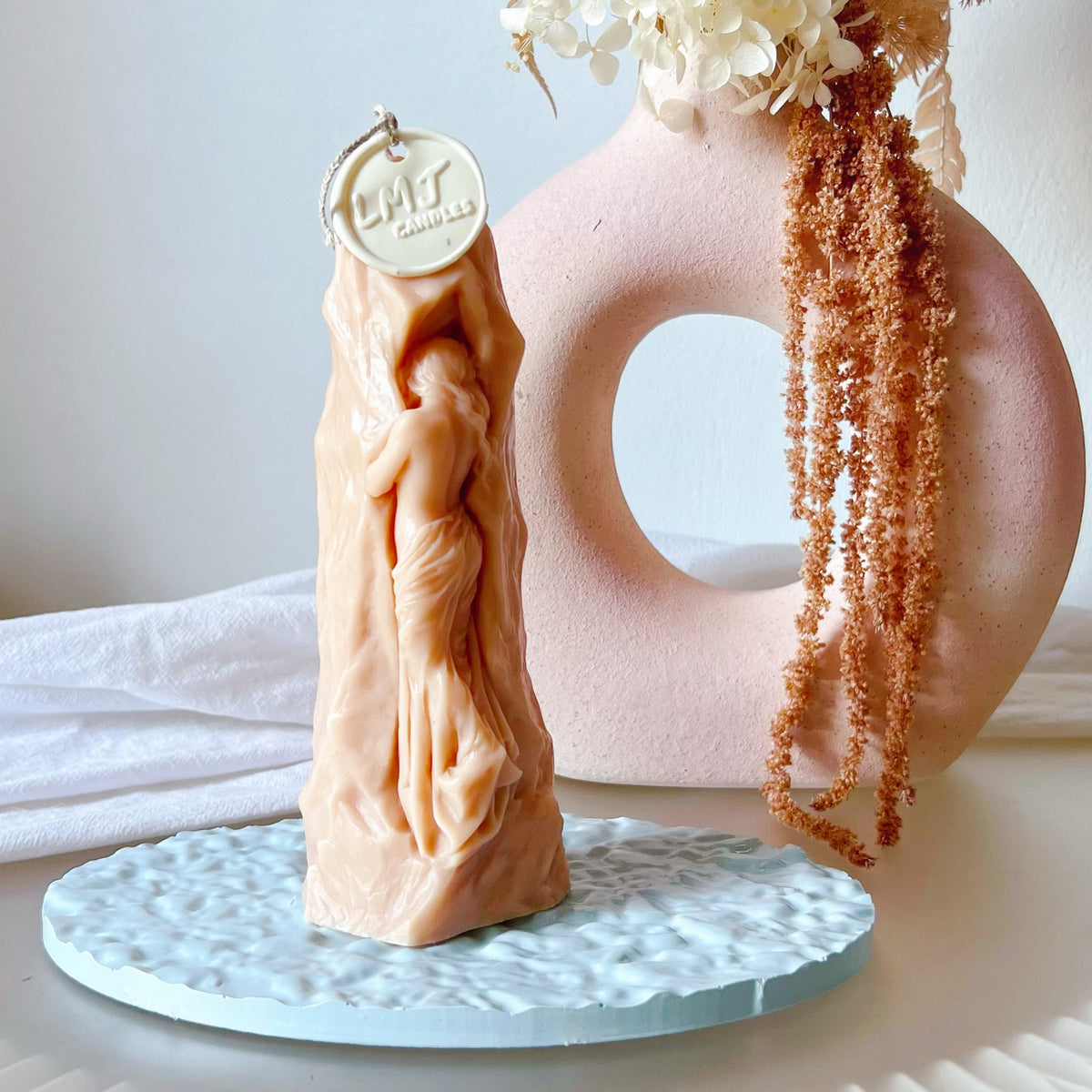 Handcrafted Diamond Oval Round Candle Tray - LMJ Candles