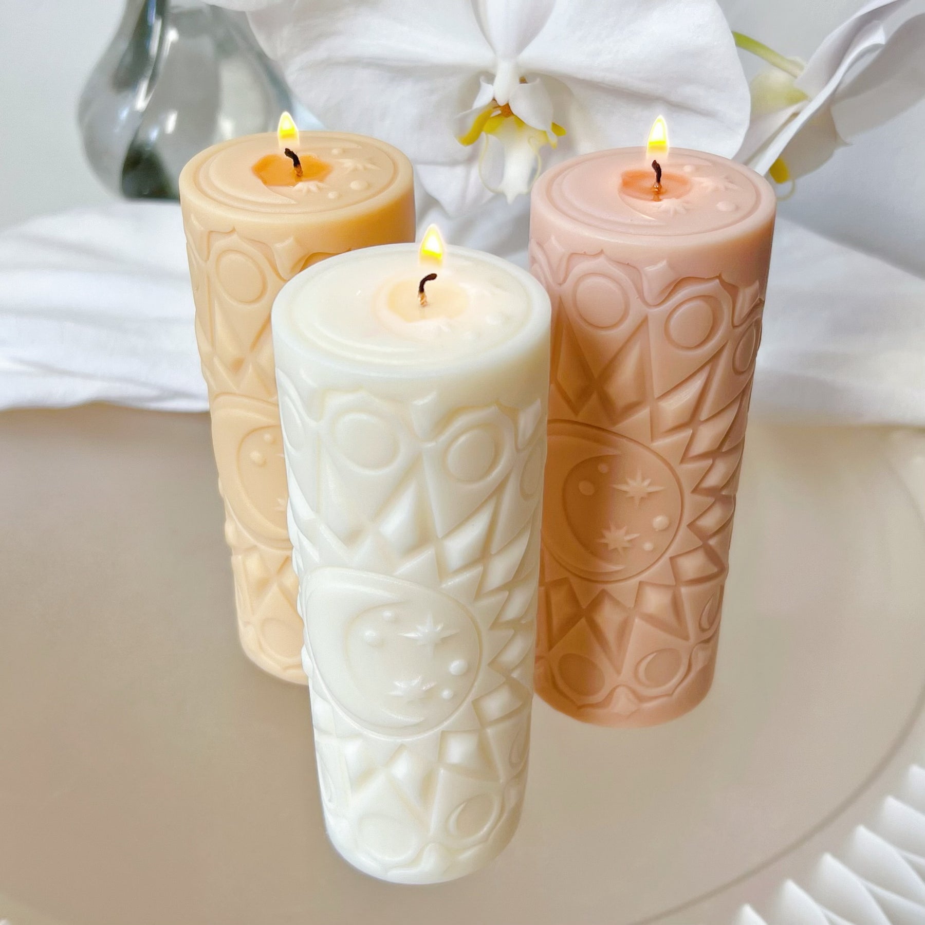 Eid & Ramadan Moon Candle, Handmade Pillar Candle | LMJ Candles