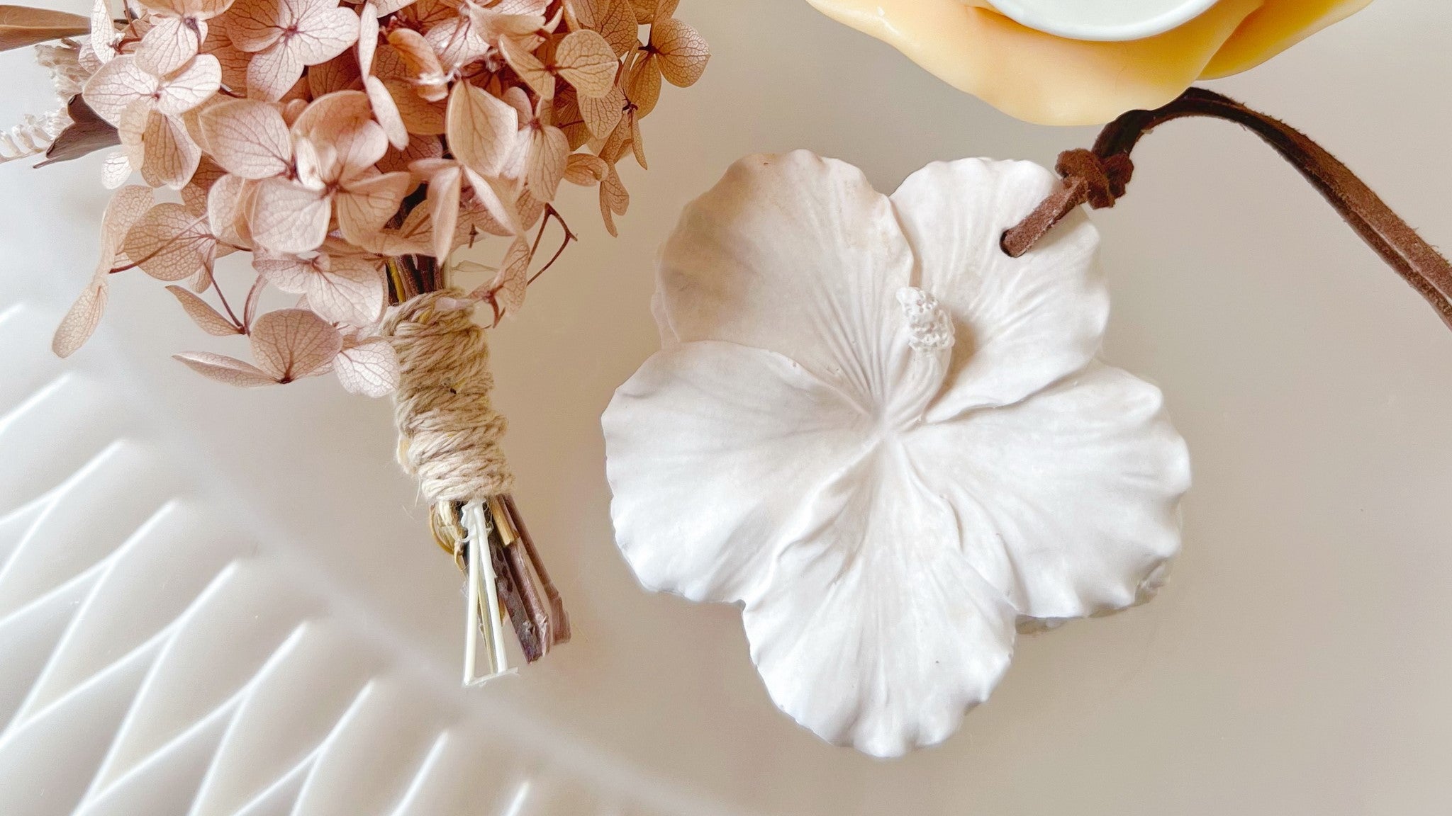 Handmade Hibiscus Flower Car Air Freshener - Car Décor Hanging Diffusers | LMJ Candles