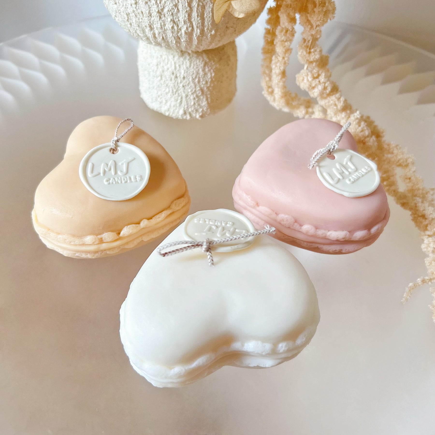 Large Heart Shaped Macaron Scented Soy Candle - LMJ Candles