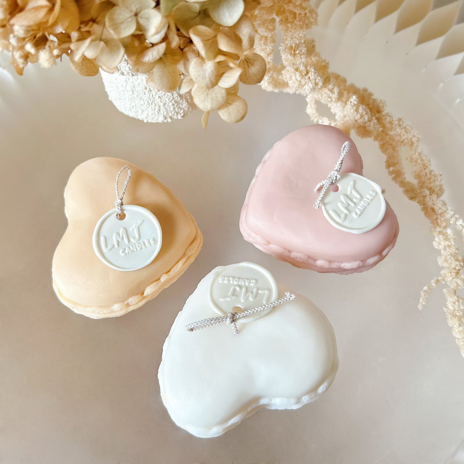 Large Heart Shaped Macaron Scented Soy Candle - LMJ Candles