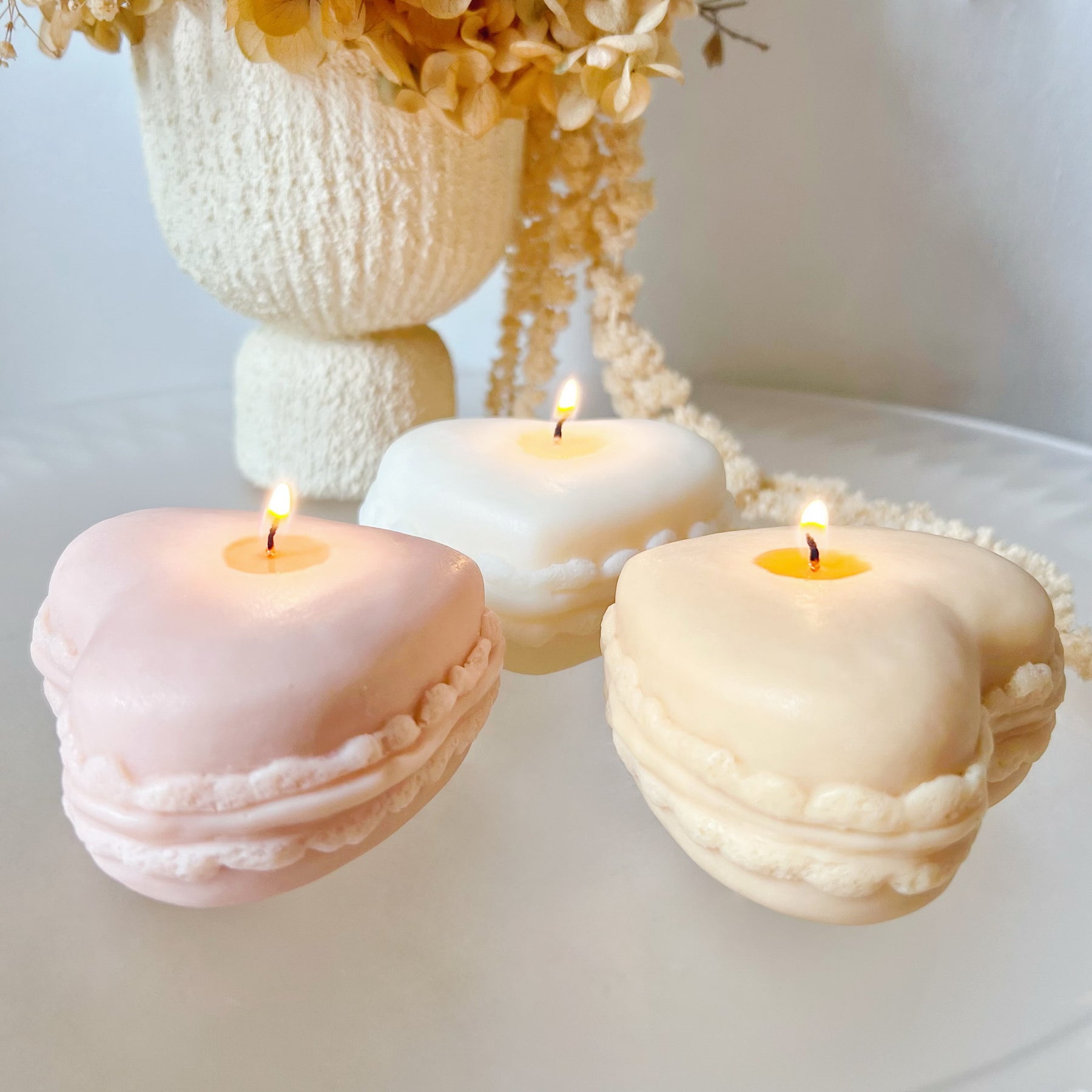Large Heart Shaped Macaron Scented Soy Candle - LMJ Candles