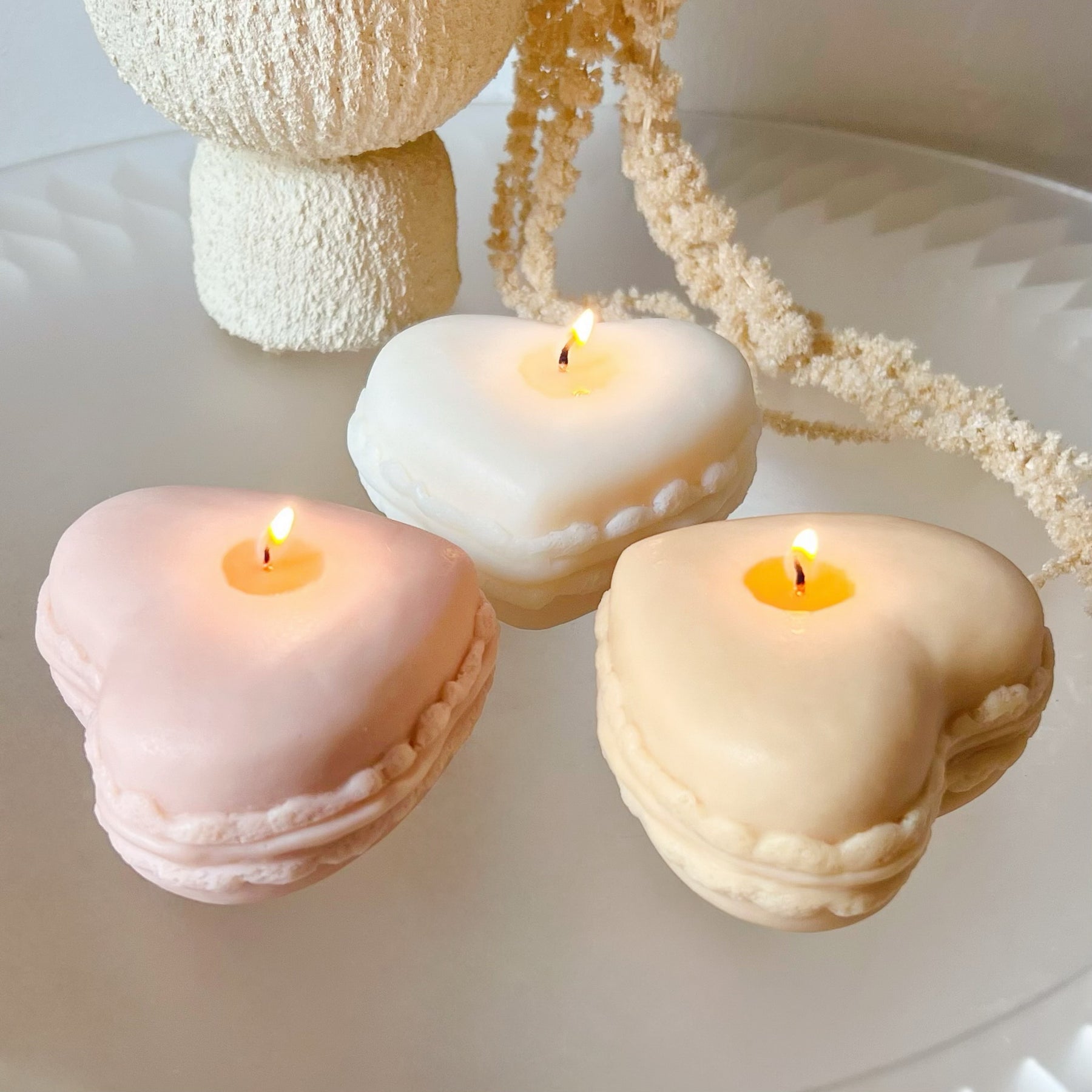 Large Heart Shaped Macaron Scented Soy Candle - LMJ Candles