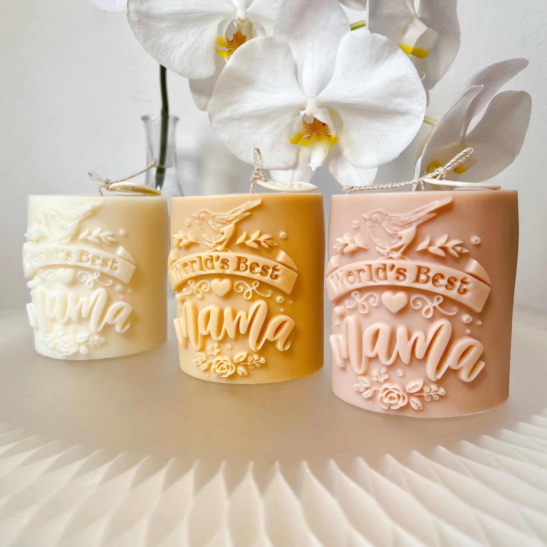 World's Best Mama Scented Soy Pillar Candle - LMJ Candles