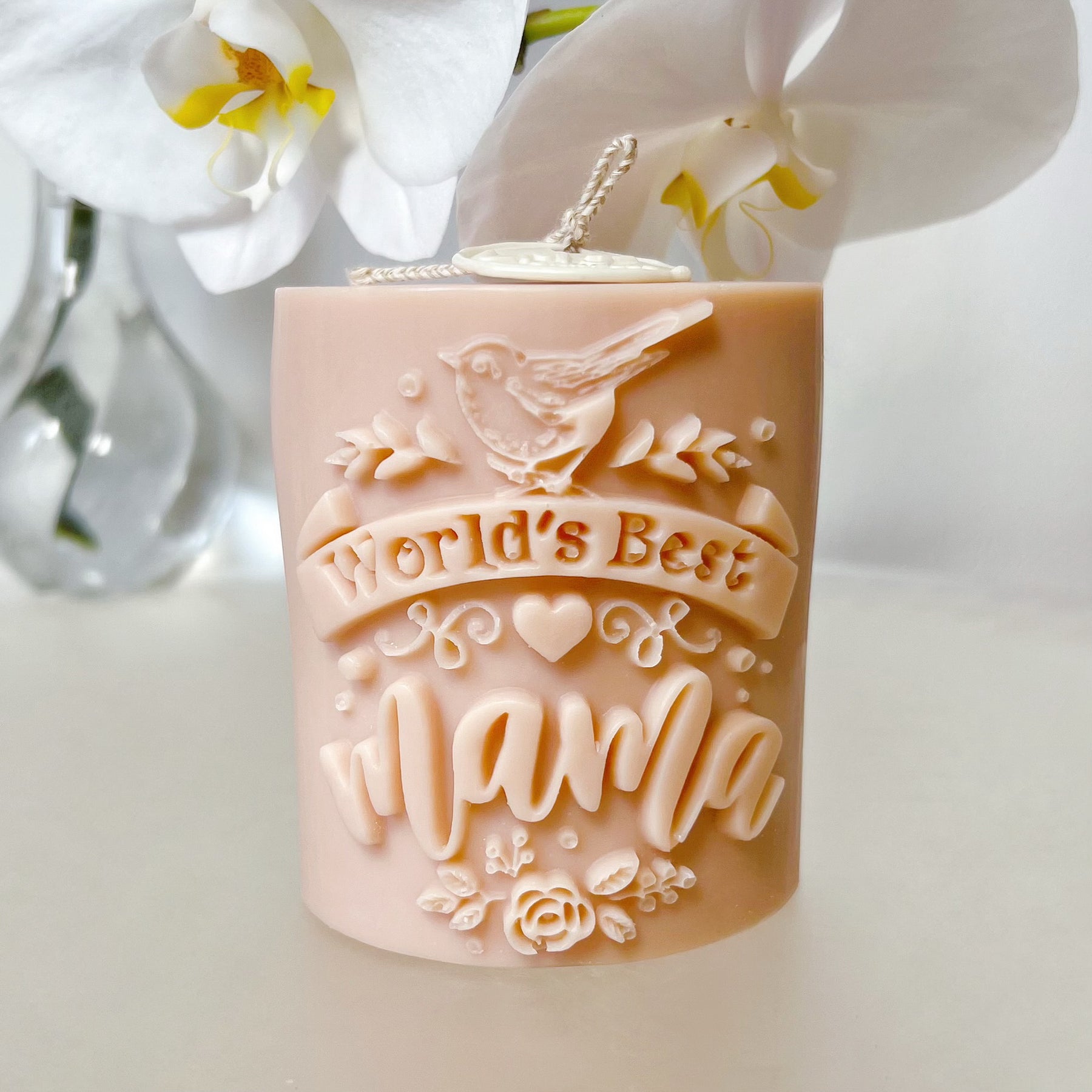 World's Best Mama Scented Soy Pillar Candle - LMJ Candles