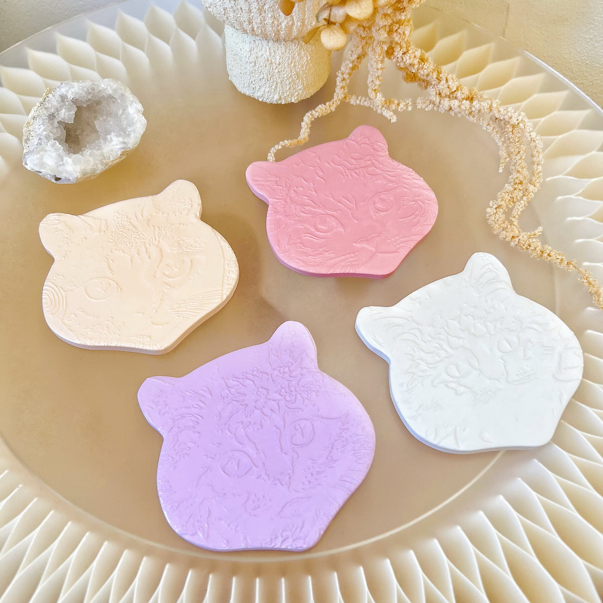 Handcrafted Coaster - Cat Bust Trinket Dishes | LMJ Candles