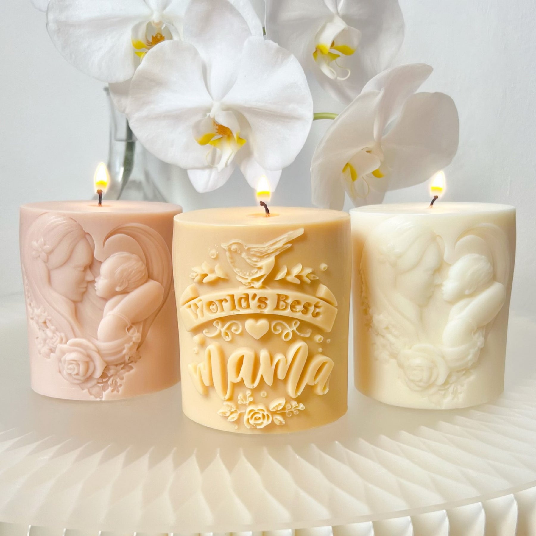 World's Best Mama Scented Soy Pillar Candle - LMJ Candles