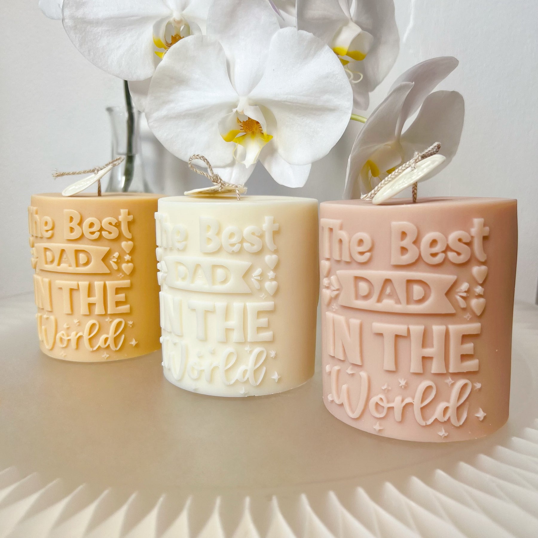 World's Best Dad Scented Soy Pillar Candle - LMJ Candles