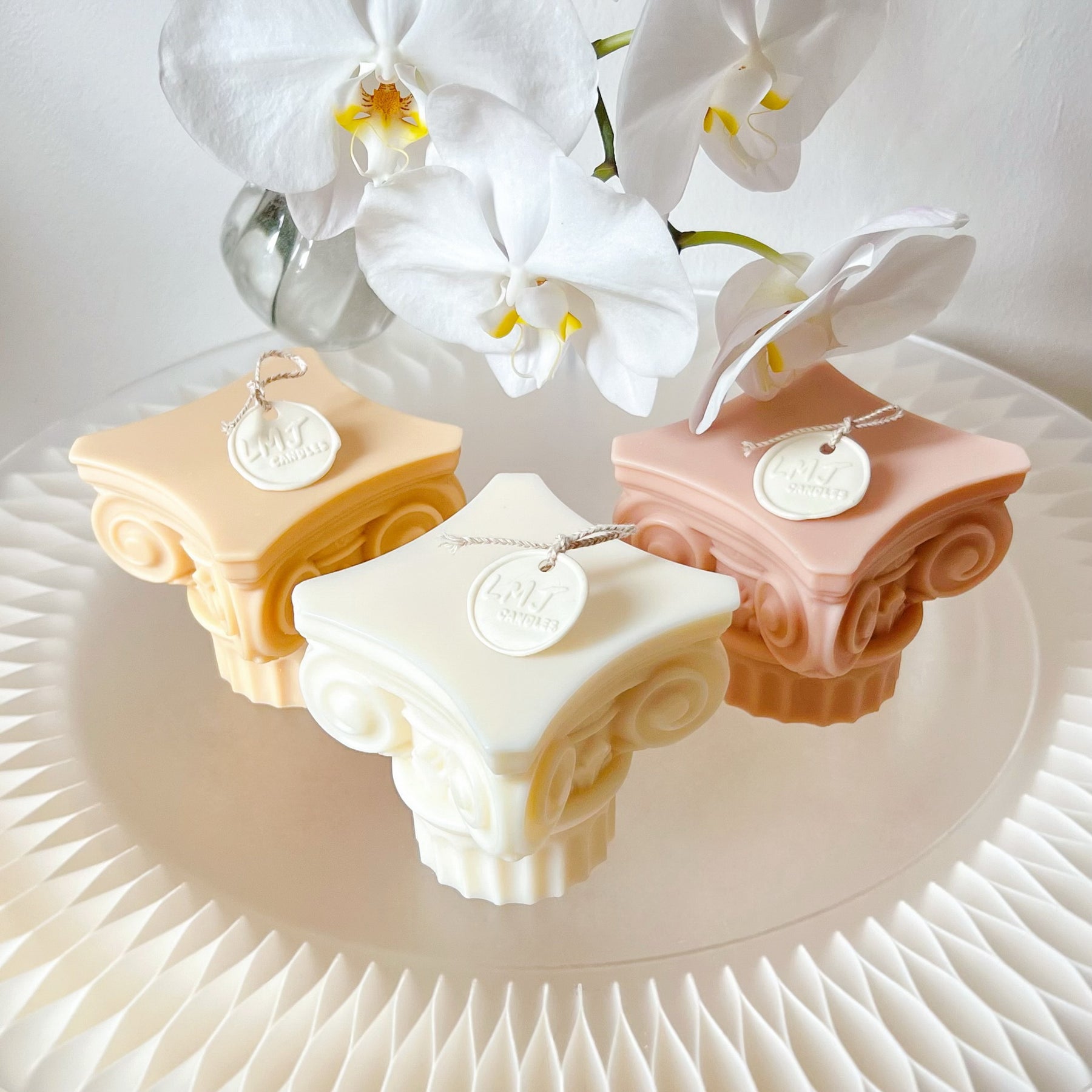 Roman Column Scented Soy Pillar Candle - LMJ Candles