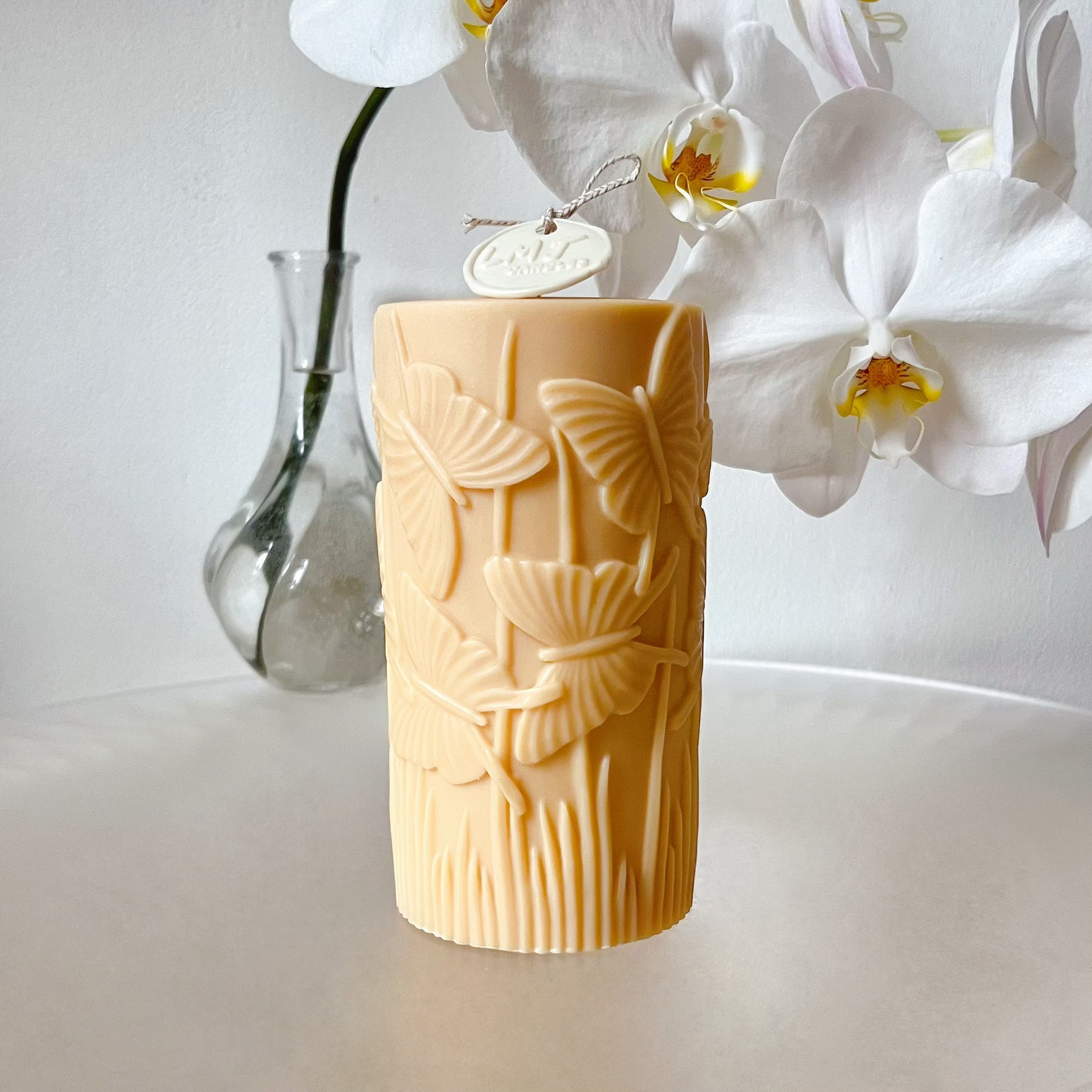 Butterfly Scented Soy Pillar Candle, Mother's Day Gift - LMJ Candles