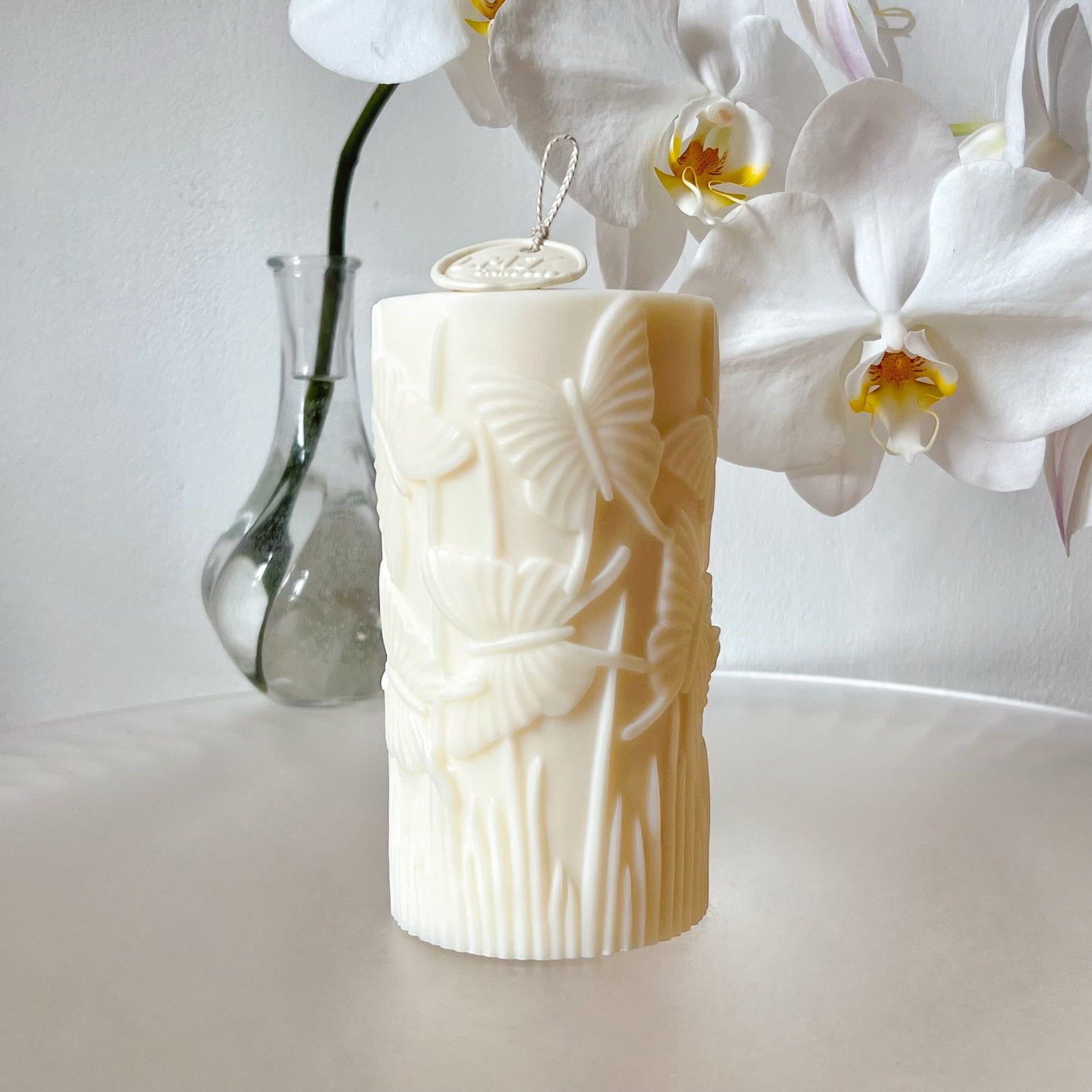 Butterfly Scented Soy Pillar Candle, Mother's Day Gift - LMJ Candles