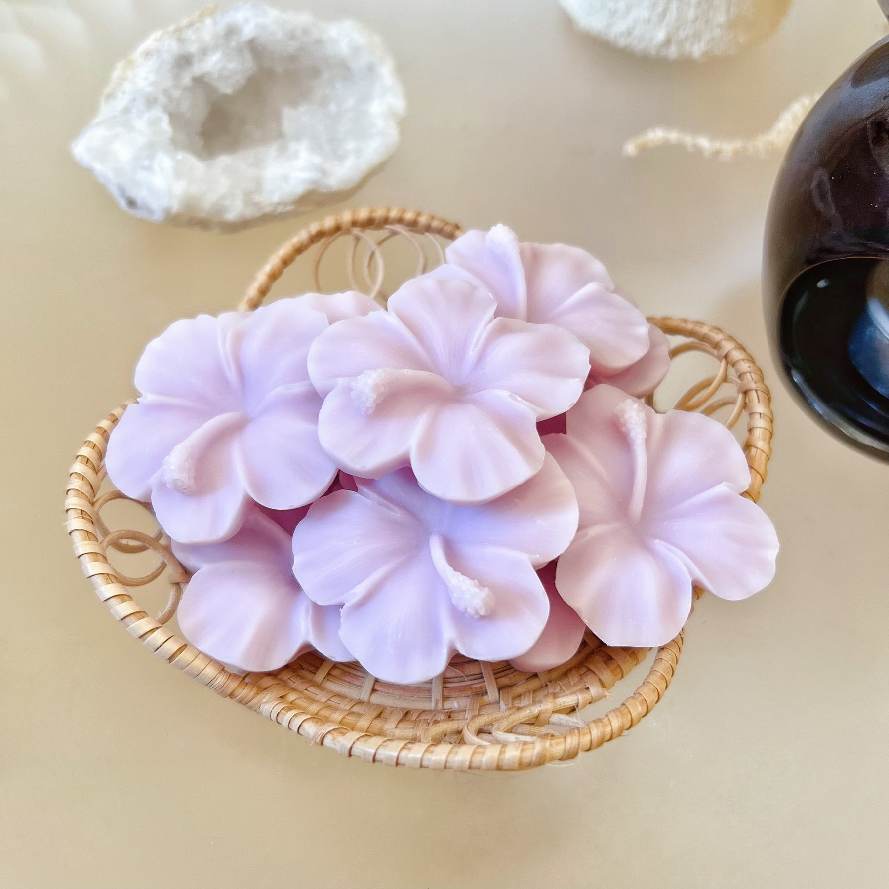 Hibiscus Flower Shaped Soy Wax Melts, Wax Tarts, LMJ Candles