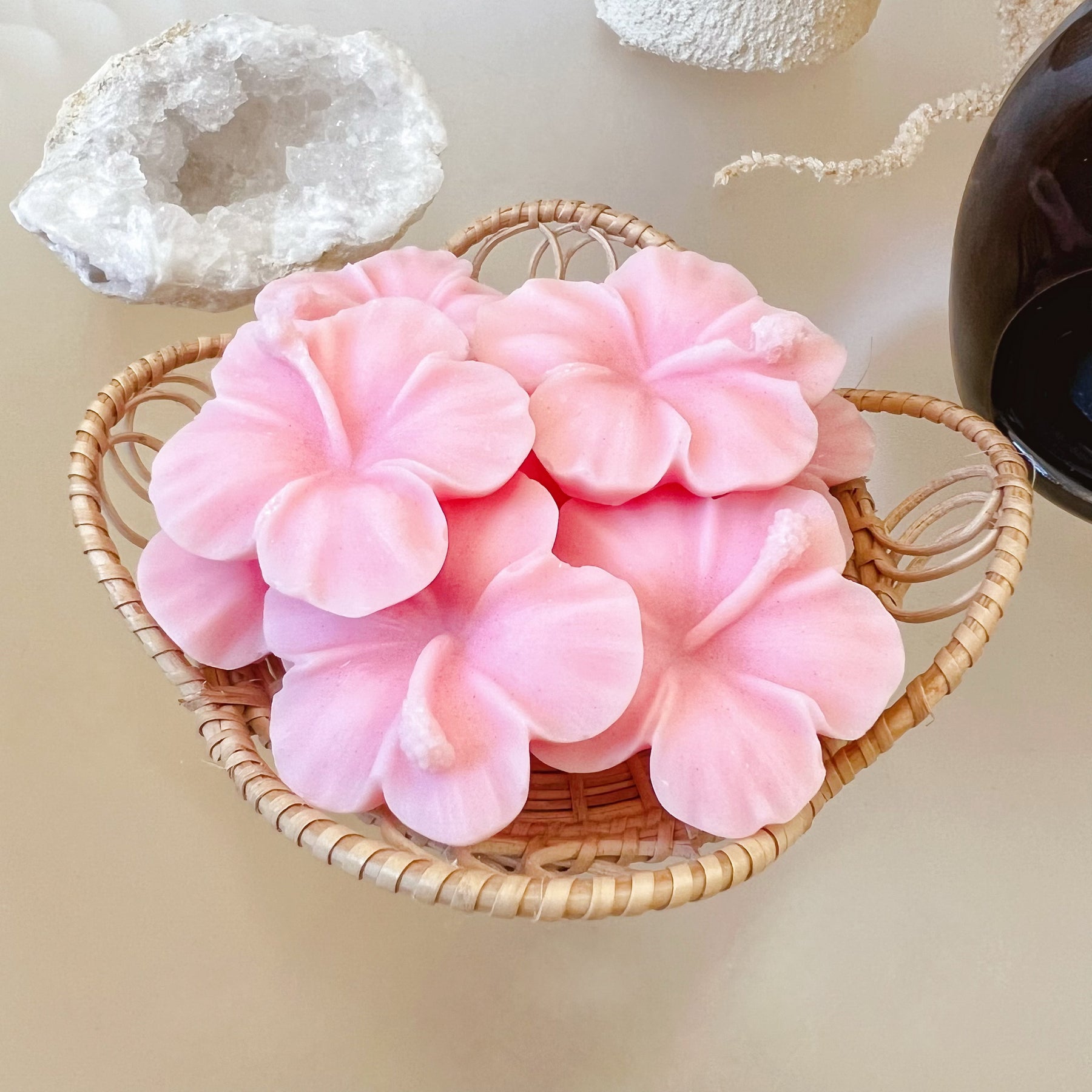 Hibiscus Flower Shaped Soy Wax Melts, Wax Tarts, LMJ Candles