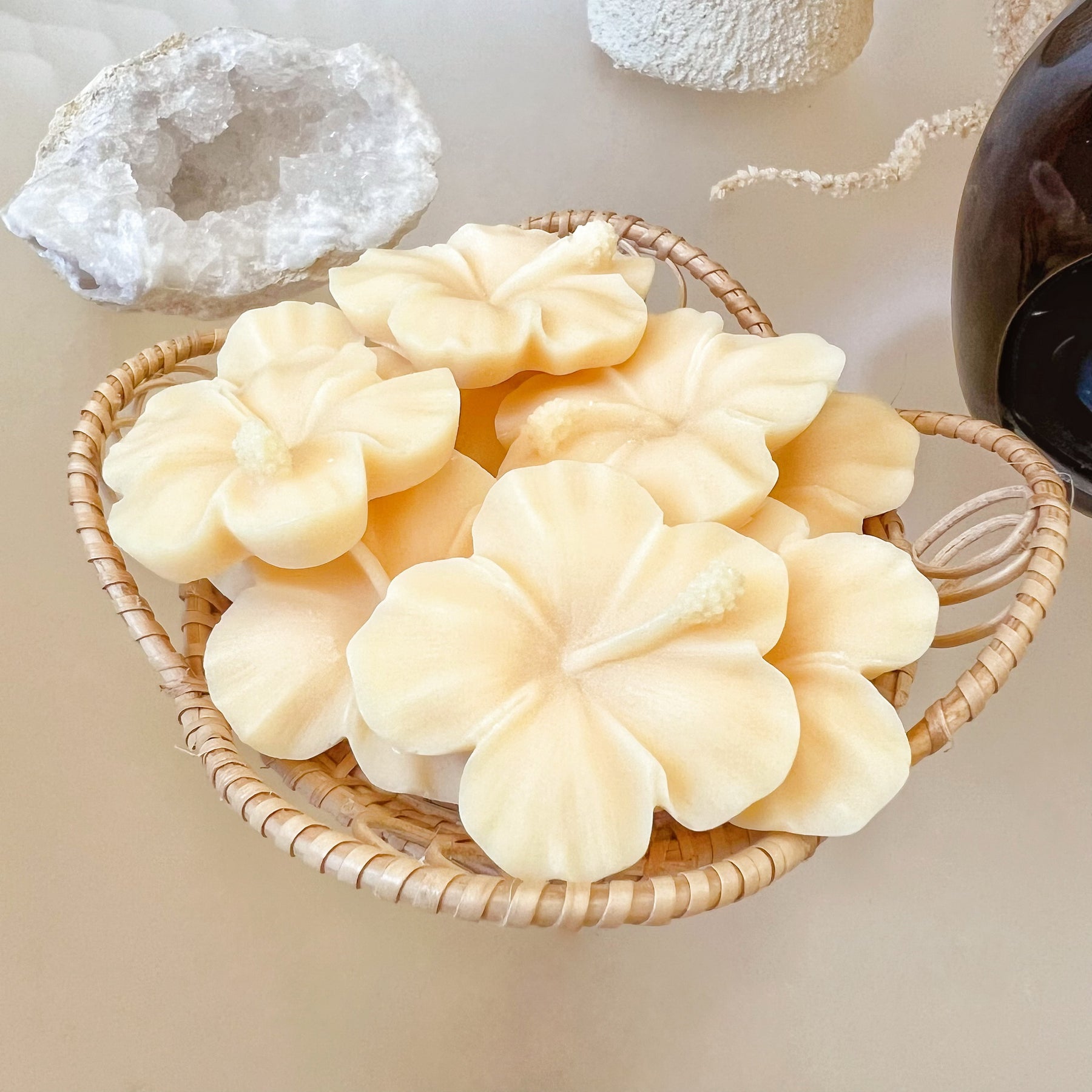Hibiscus Flower Shaped Soy Wax Melts, Wax Tarts, LMJ Candles