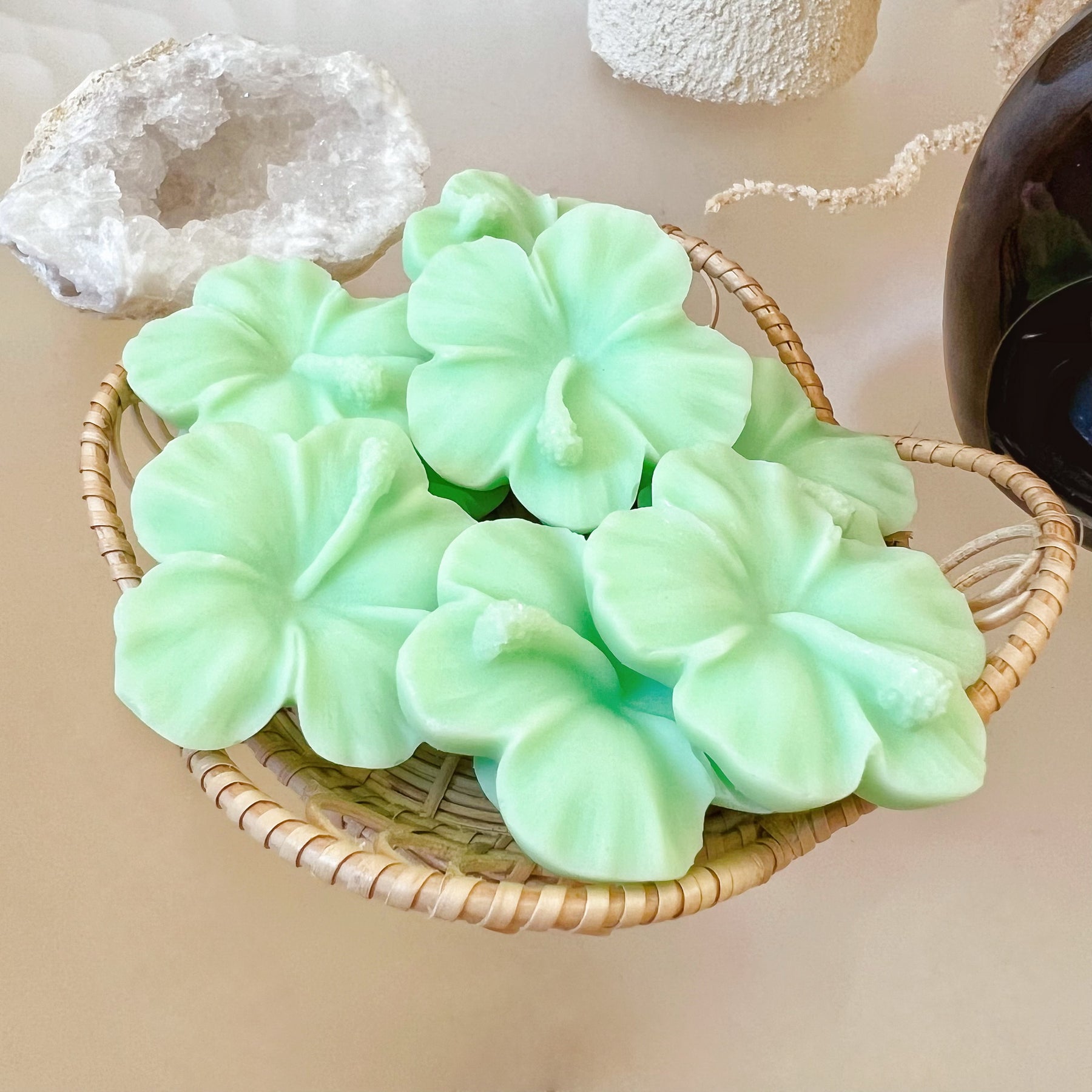 Hibiscus Flower Shaped Soy Wax Melts, Wax Tarts, LMJ Candles