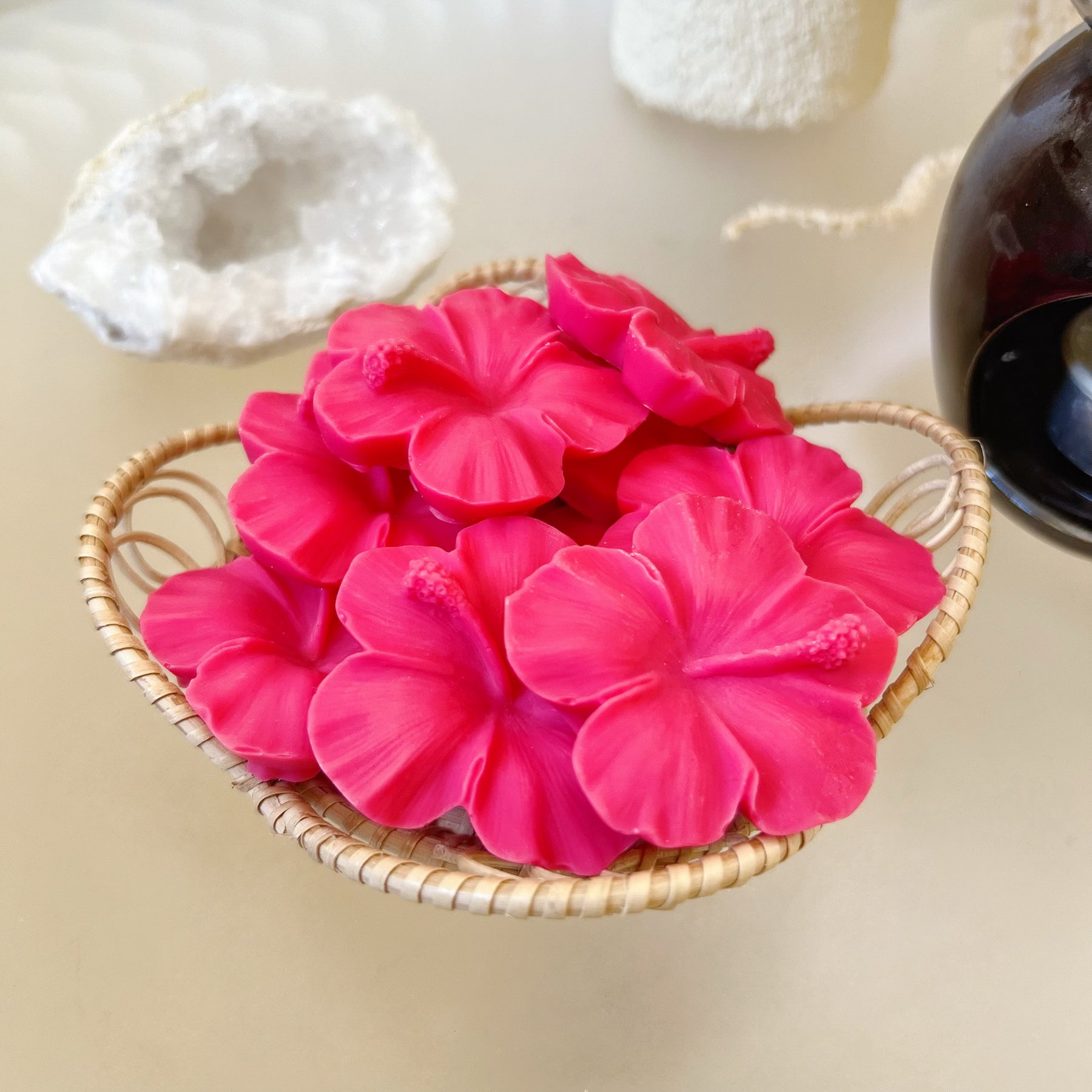 Hibiscus Flower Shaped Soy Wax Melts, Wax Tarts, LMJ Candles