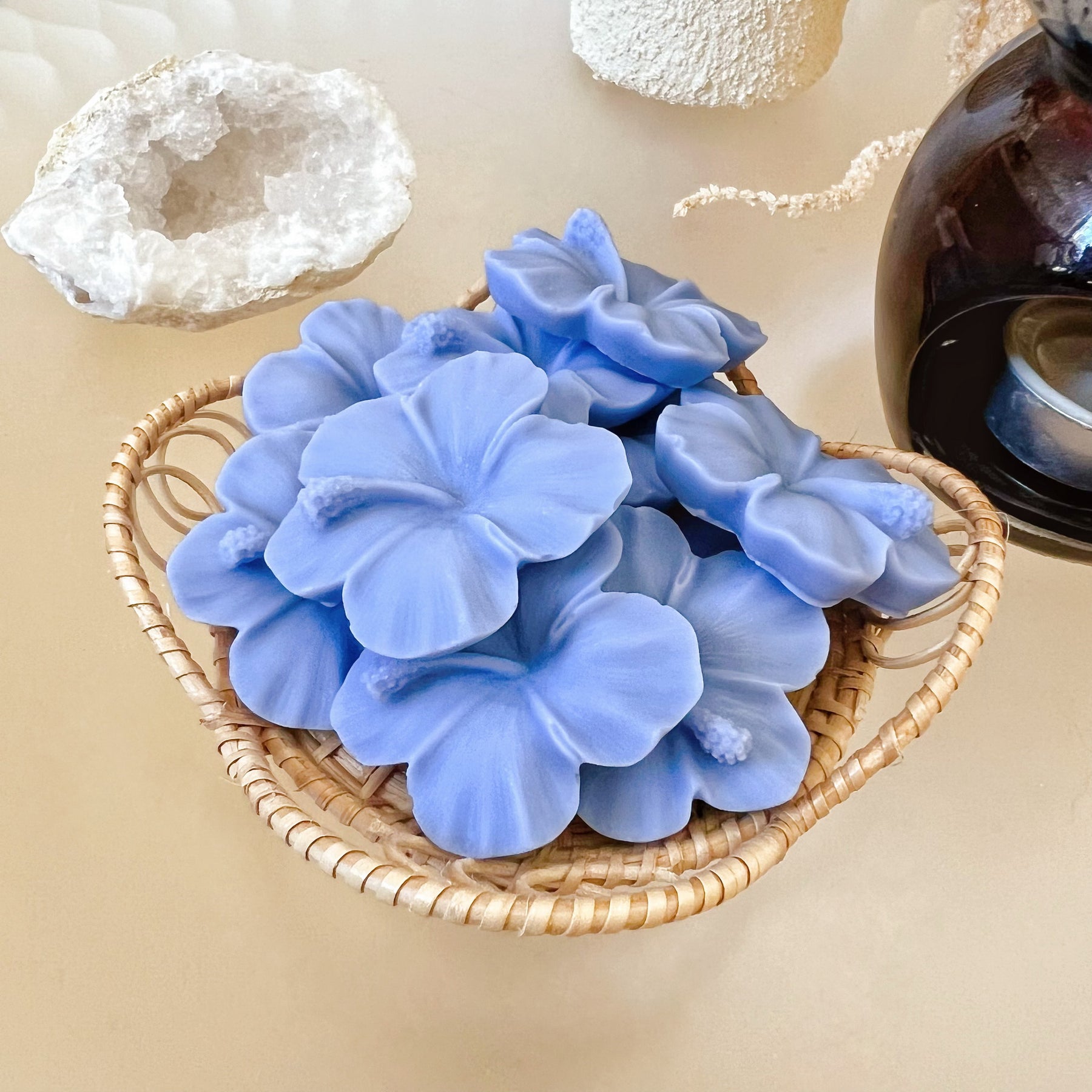 Hibiscus Flower Shaped Soy Wax Melts, Wax Tarts, LMJ Candles