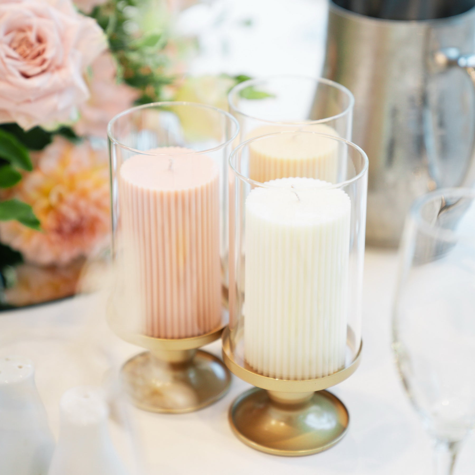Wedding Candle & Event Décor - Ribbed Pillar Candle | LMJ Candles