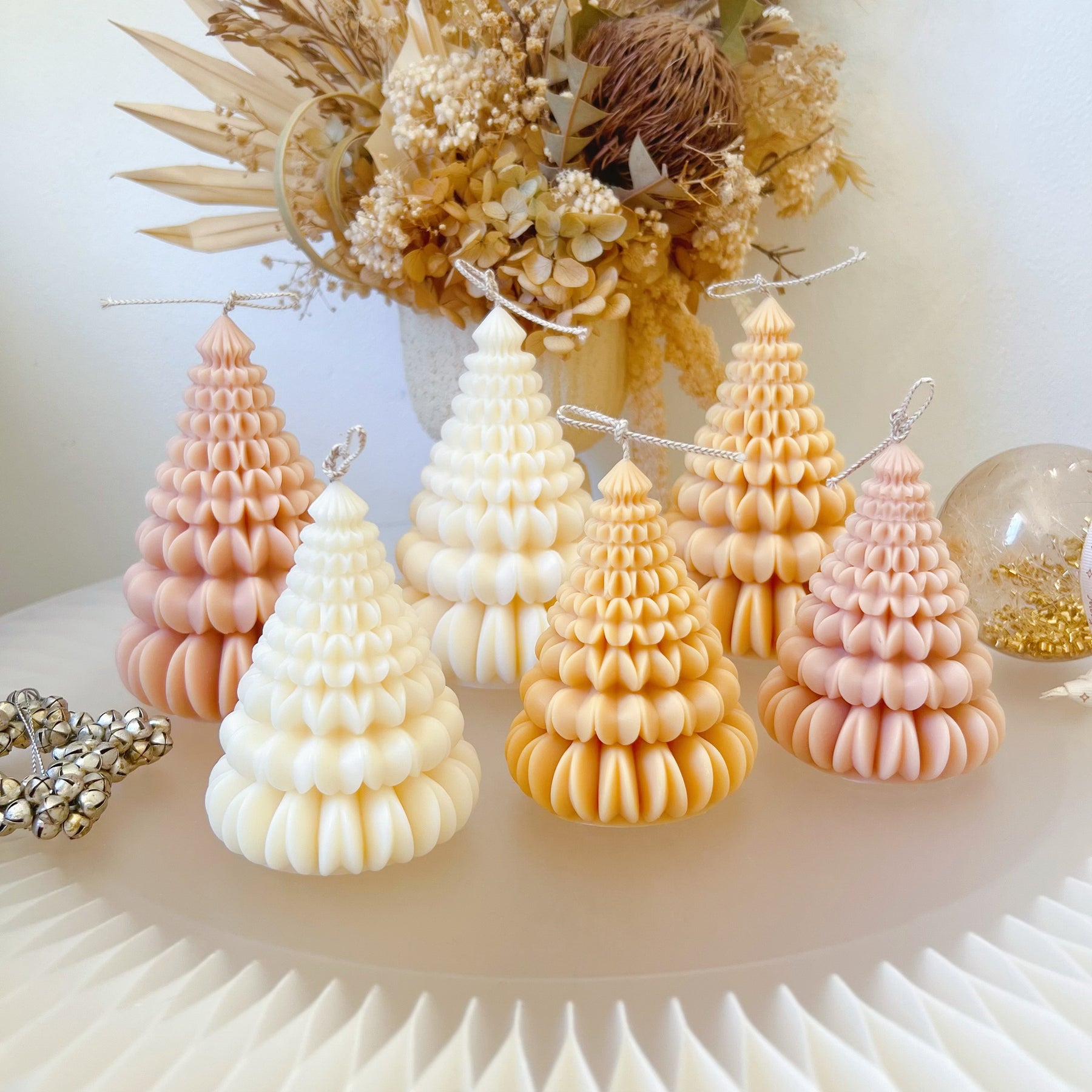 Petal Origami Christmas Tree Candle, Xmas Décor & Gift, LMJ Candles