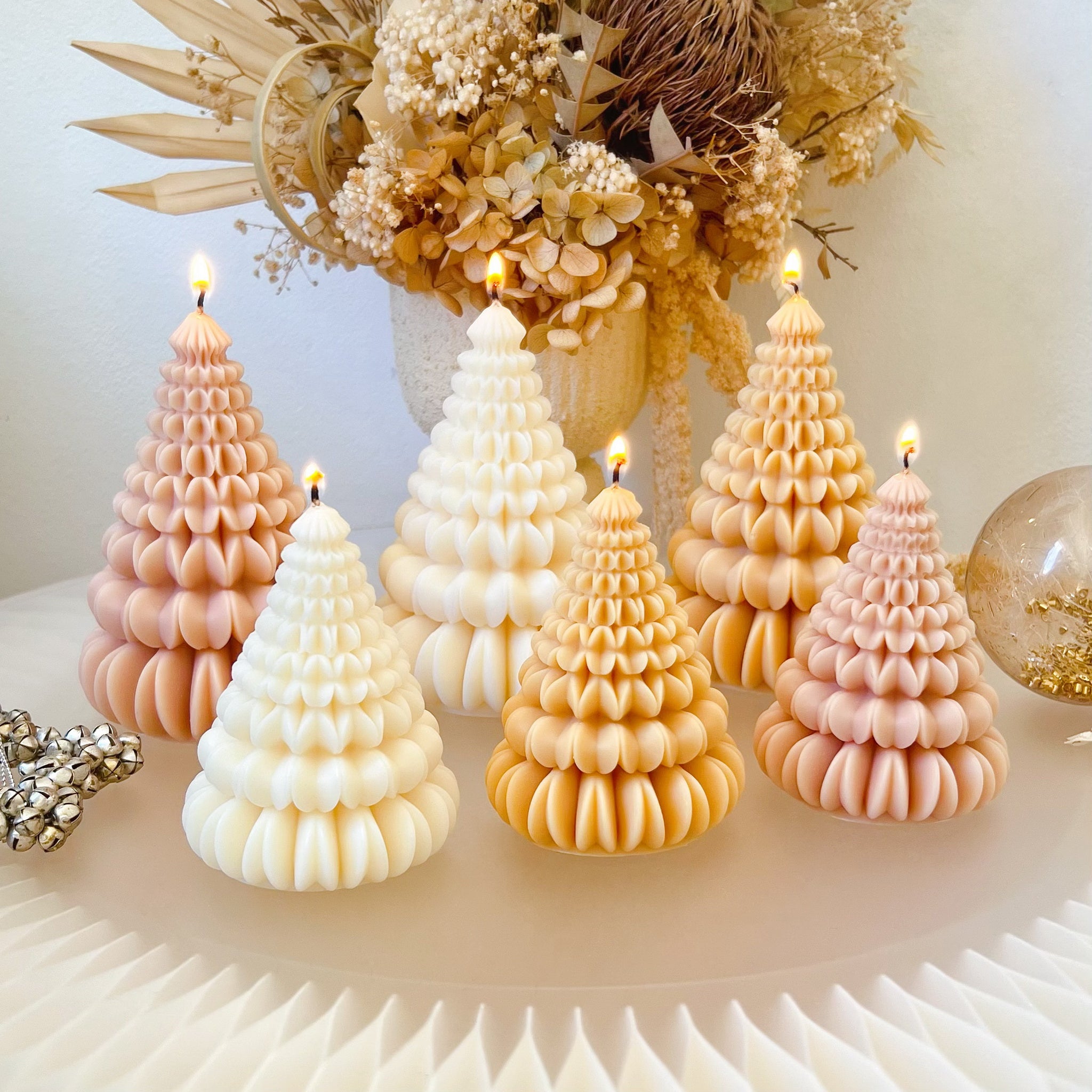 Petal Origami Christmas Tree Candle, Xmas Décor & Gift, LMJ Candles