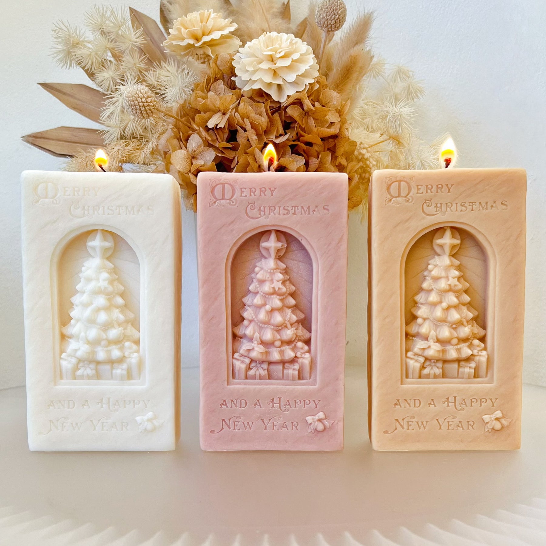 Set of 4 Festive Soy Candles, Christmas Décor & Gifts, LMJ Candles