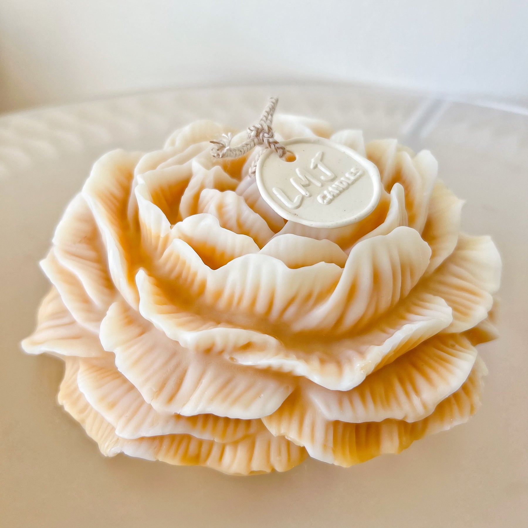 Large Peony Scented Soy Candle - Wedding Gift - LMJ Candles