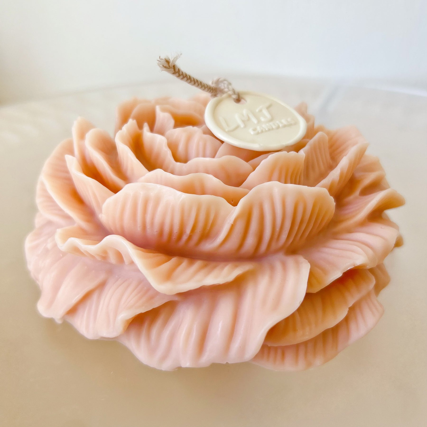 Large Peony Scented Soy Candle - Wedding Gift - LMJ Candles