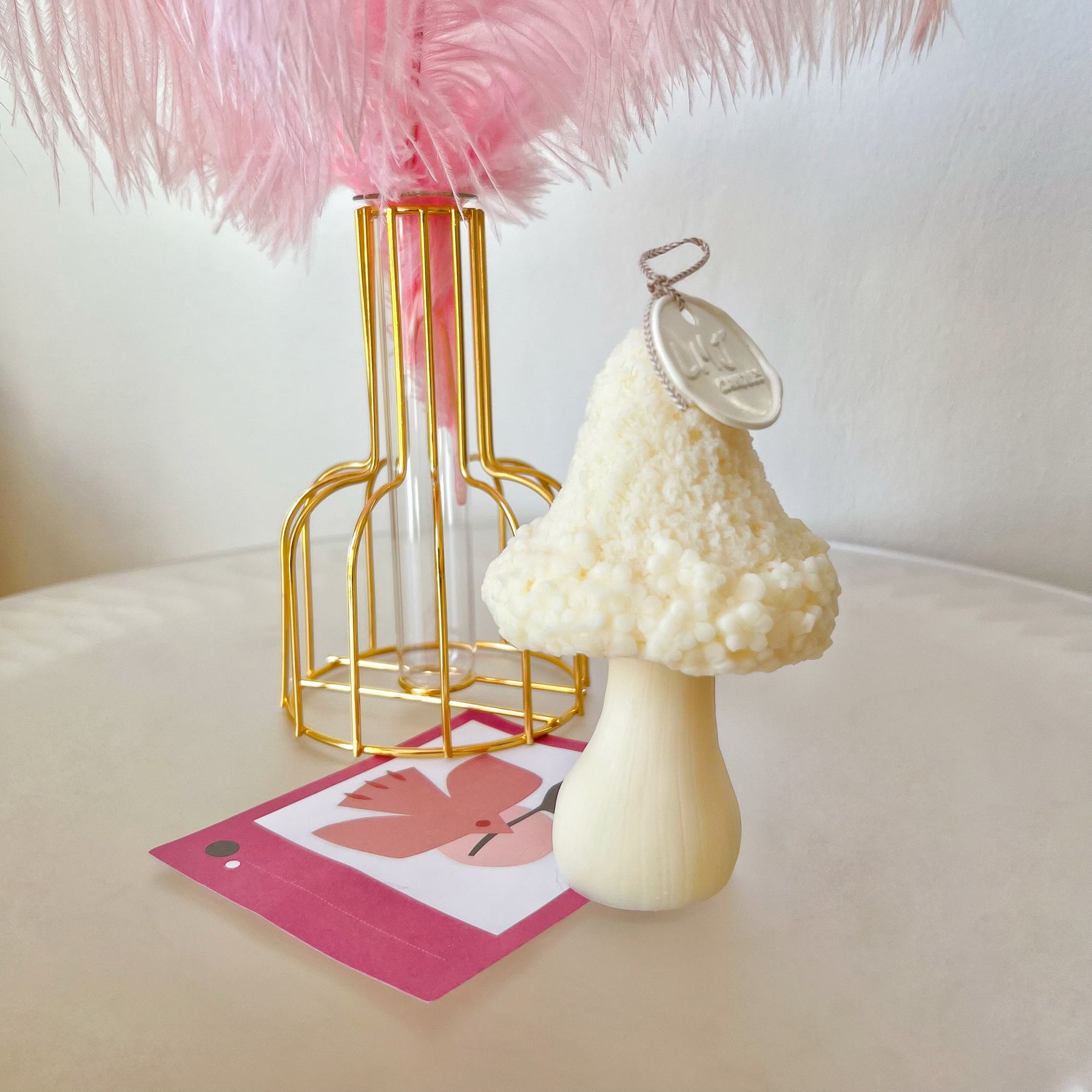 Tall Floral Mushroom Scented Soy Flower Candle - LMJ Candles