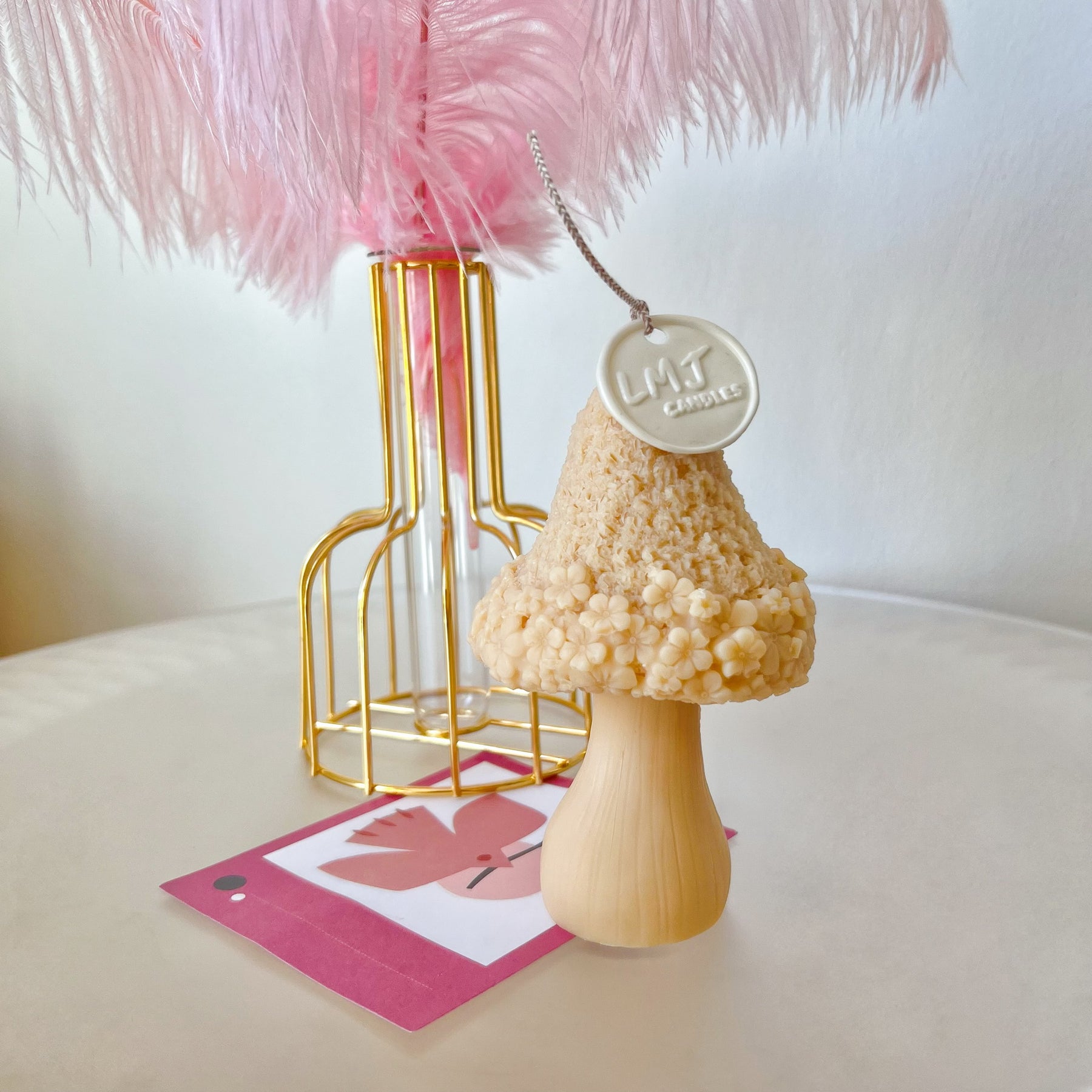 Tall Floral Mushroom Scented Soy Flower Candle - LMJ Candles