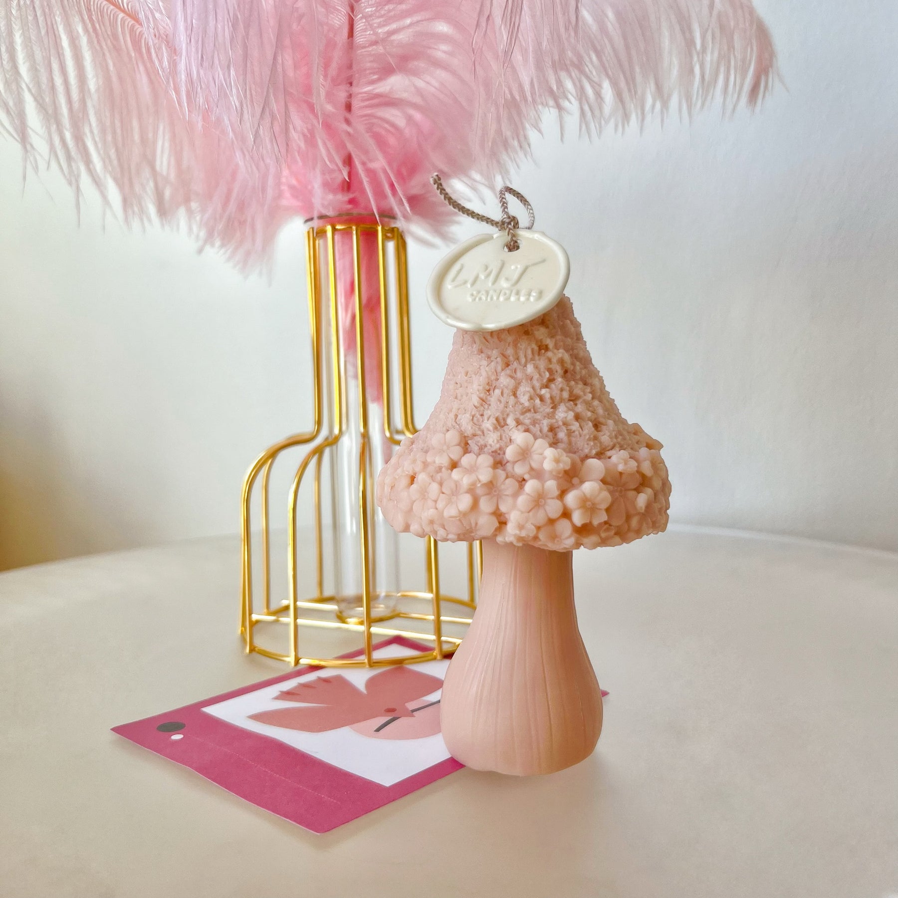 Tall Floral Mushroom Scented Soy Flower Candle - LMJ Candles