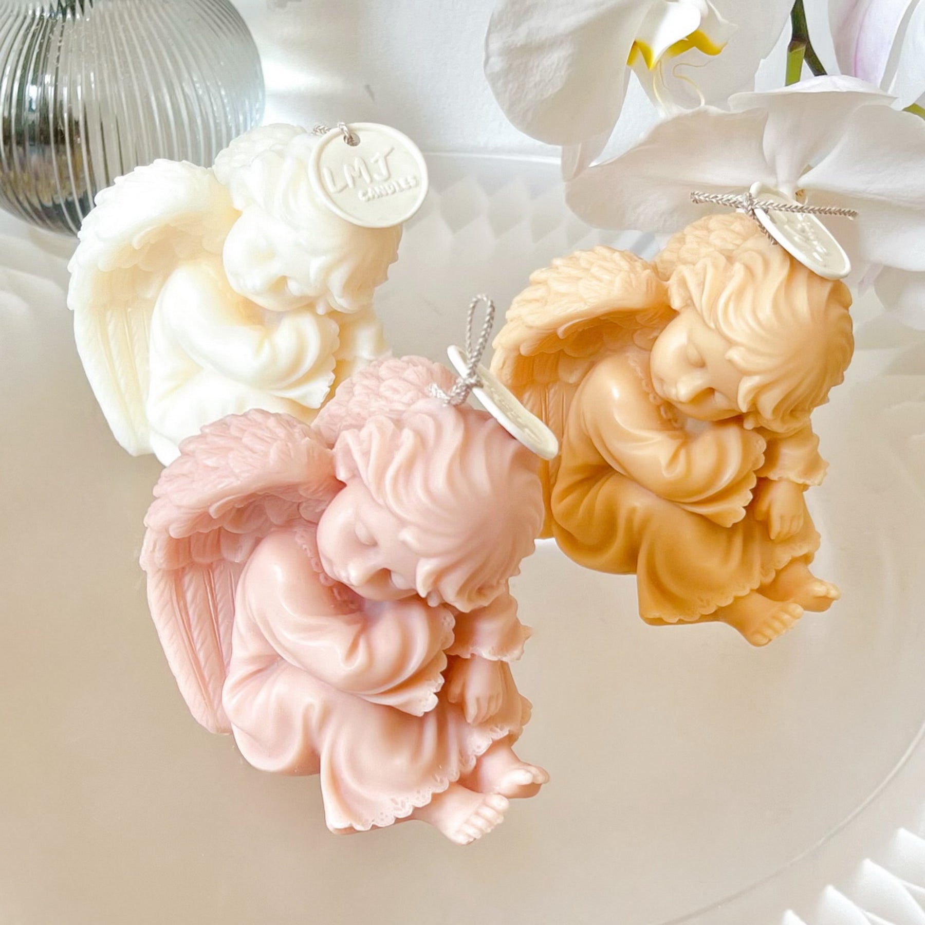Winged Cherub Scented Soy Candle, Angel Candle - LMJ Candles