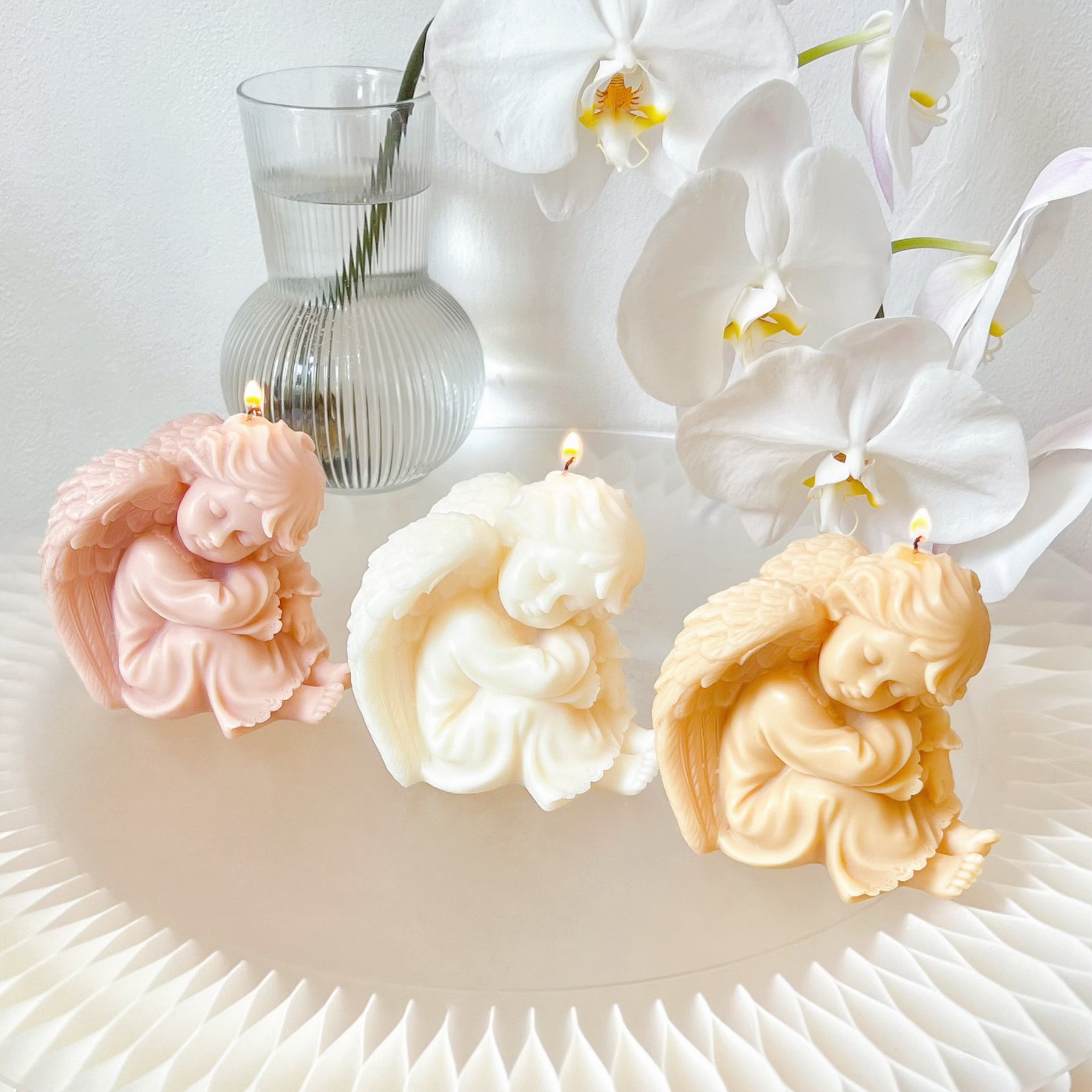 Winged Cherub Scented Soy Candle, Angel Candle - LMJ Candles