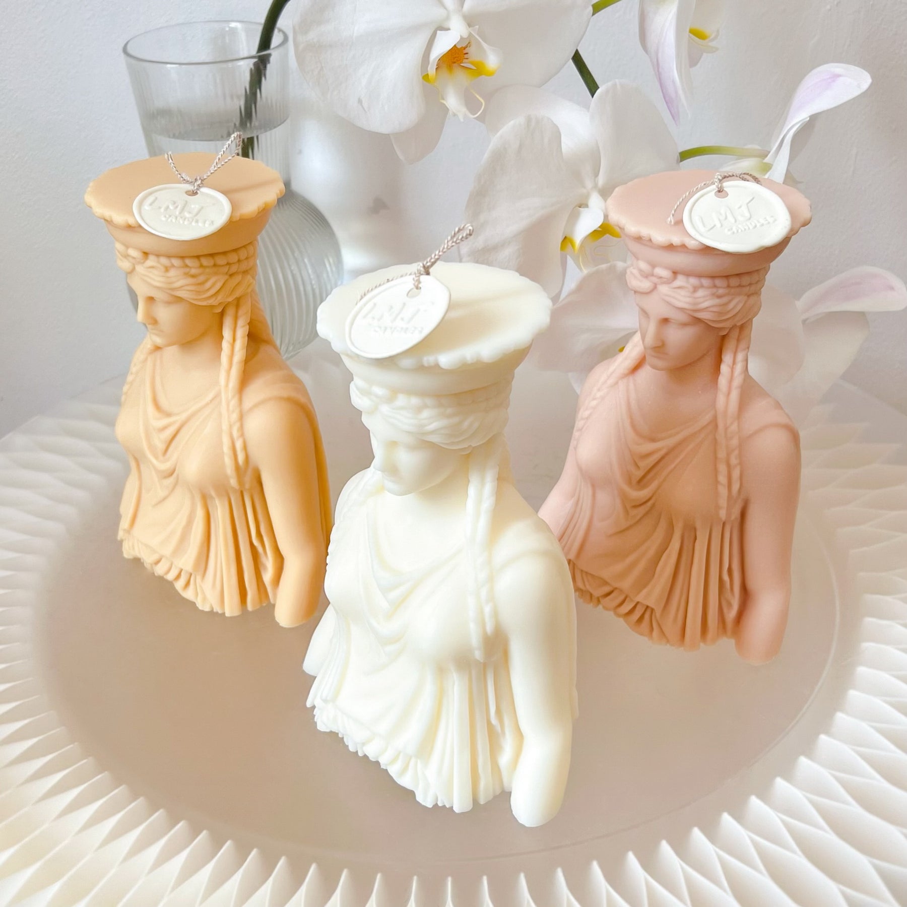 Caryatid Statue Scented Soy Candle, Greek Art - LMJ Candles