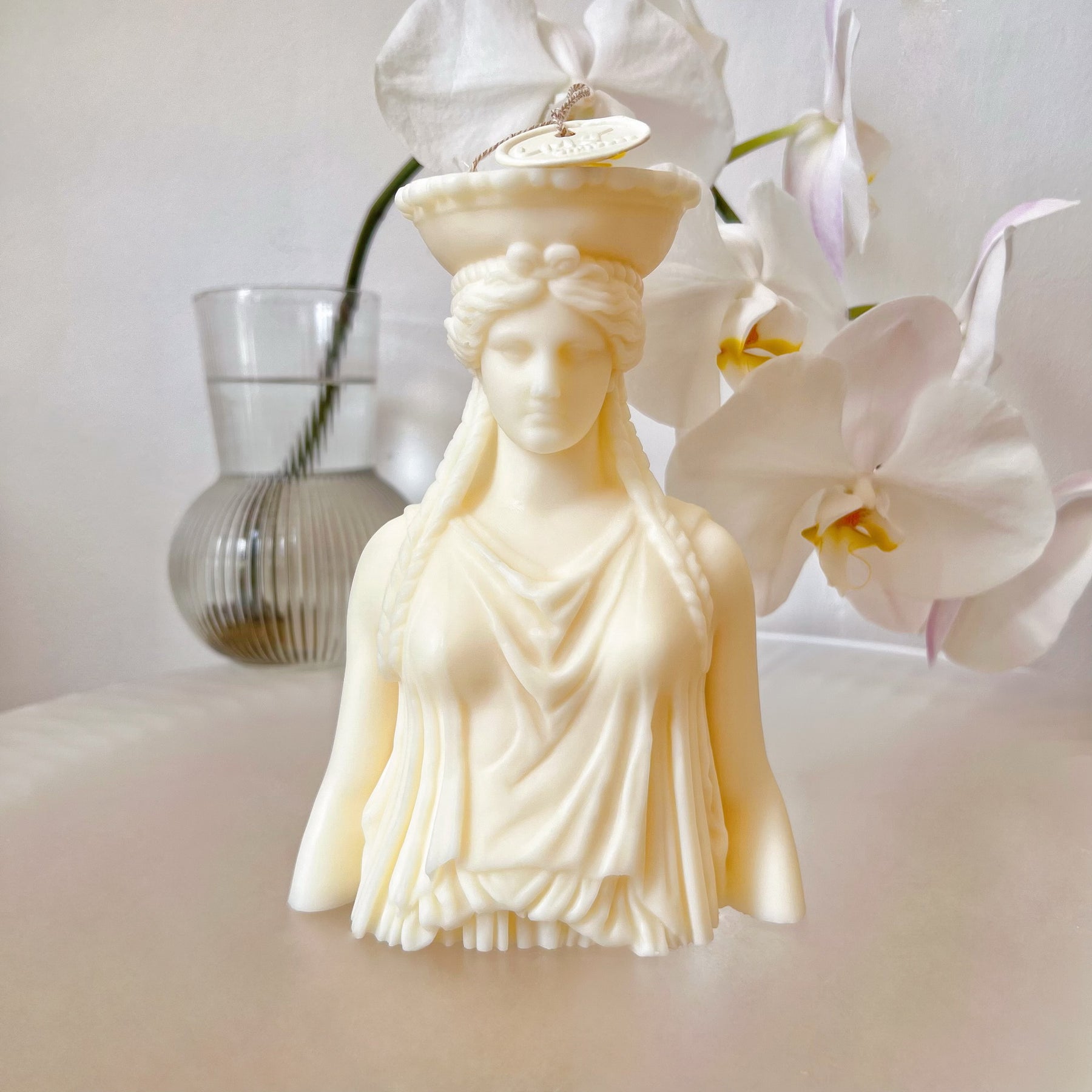 Caryatid Statue Scented Soy Candle, Greek Art - LMJ Candles