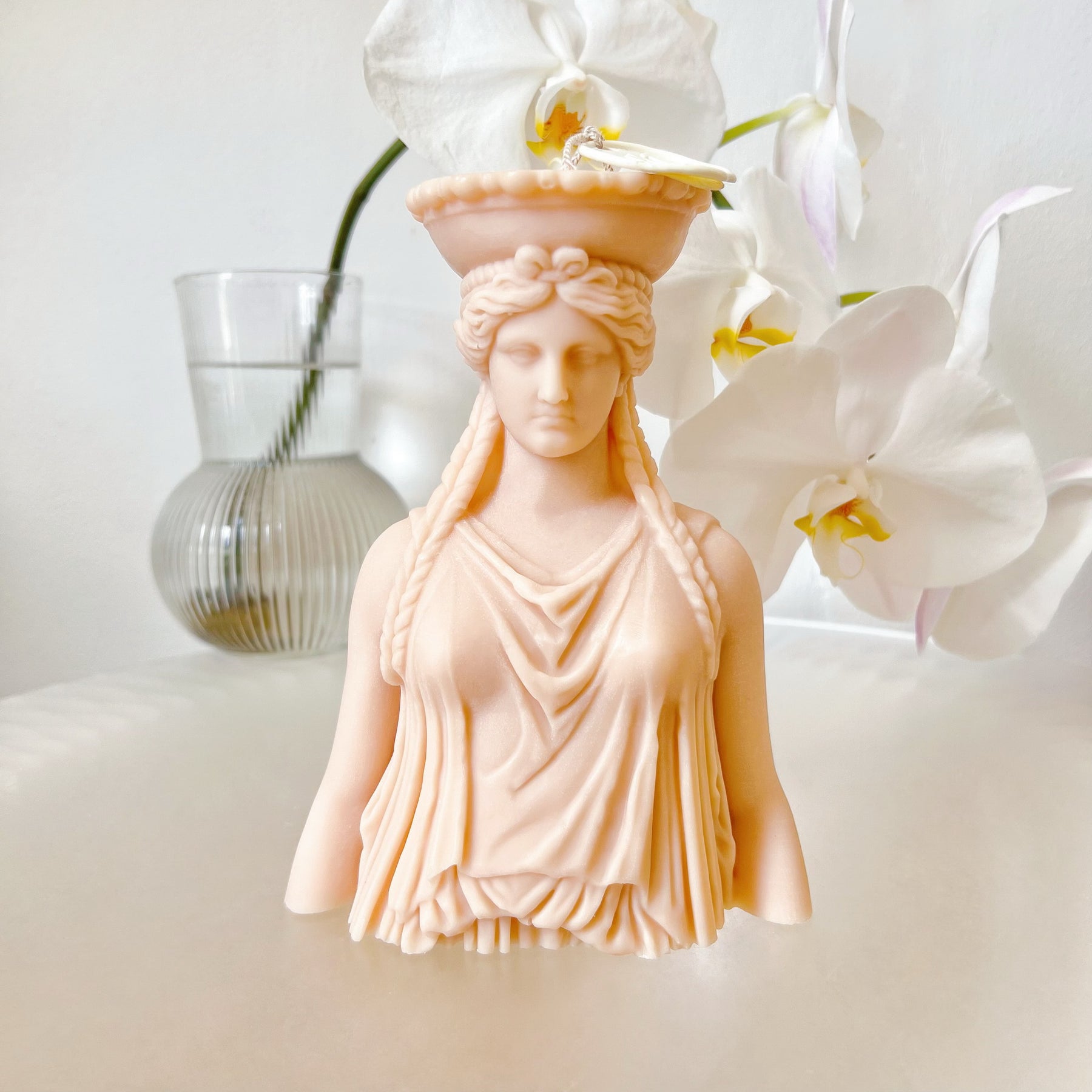 Caryatid Statue Scented Soy Candle, Greek Art - LMJ Candles