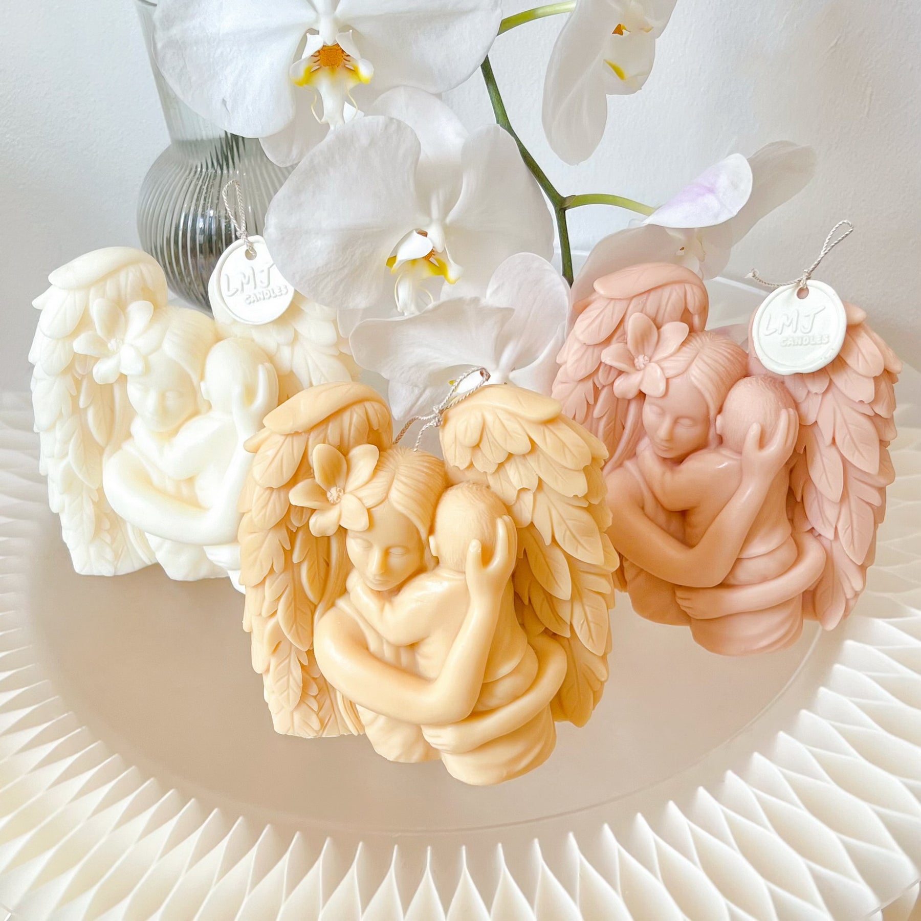 Mother and Baby Winged Angel Scented Soy Candle - LMJ Candles