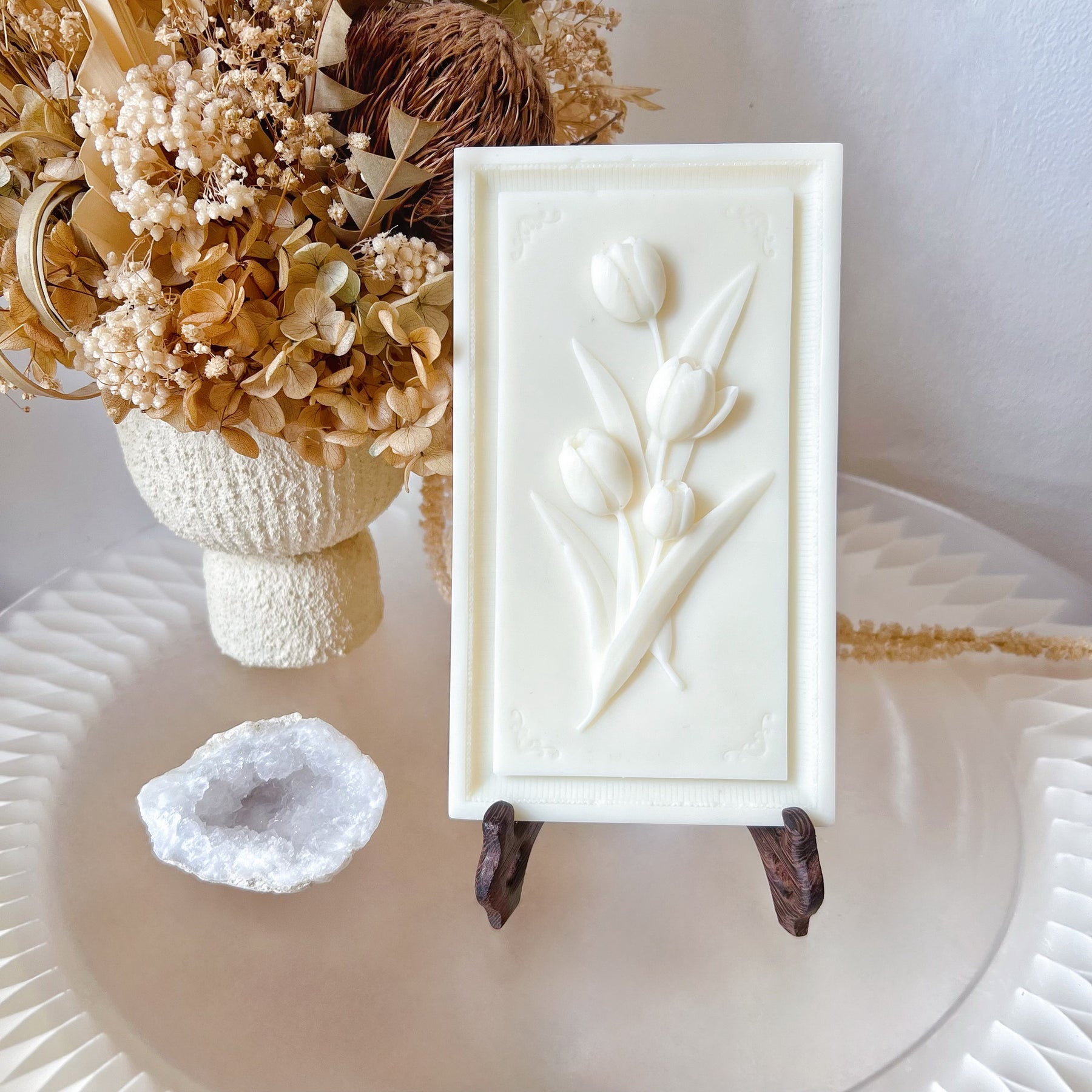 Tulip Flower Scented Soy Wax Tablet, Home Décor - LMJ Candles