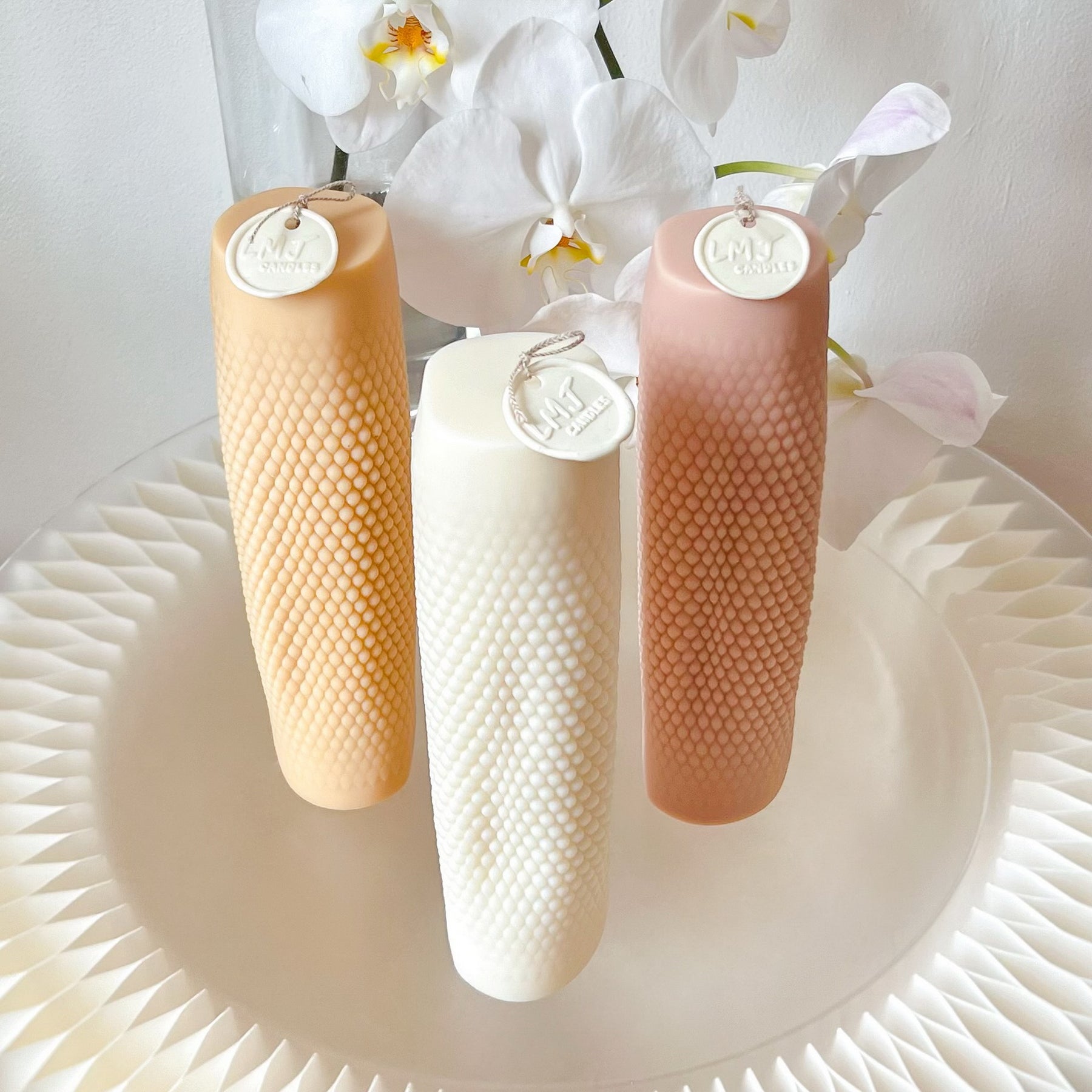 Tall Bubble Scented Soy Statement Pillar Candle - LMJ Candles